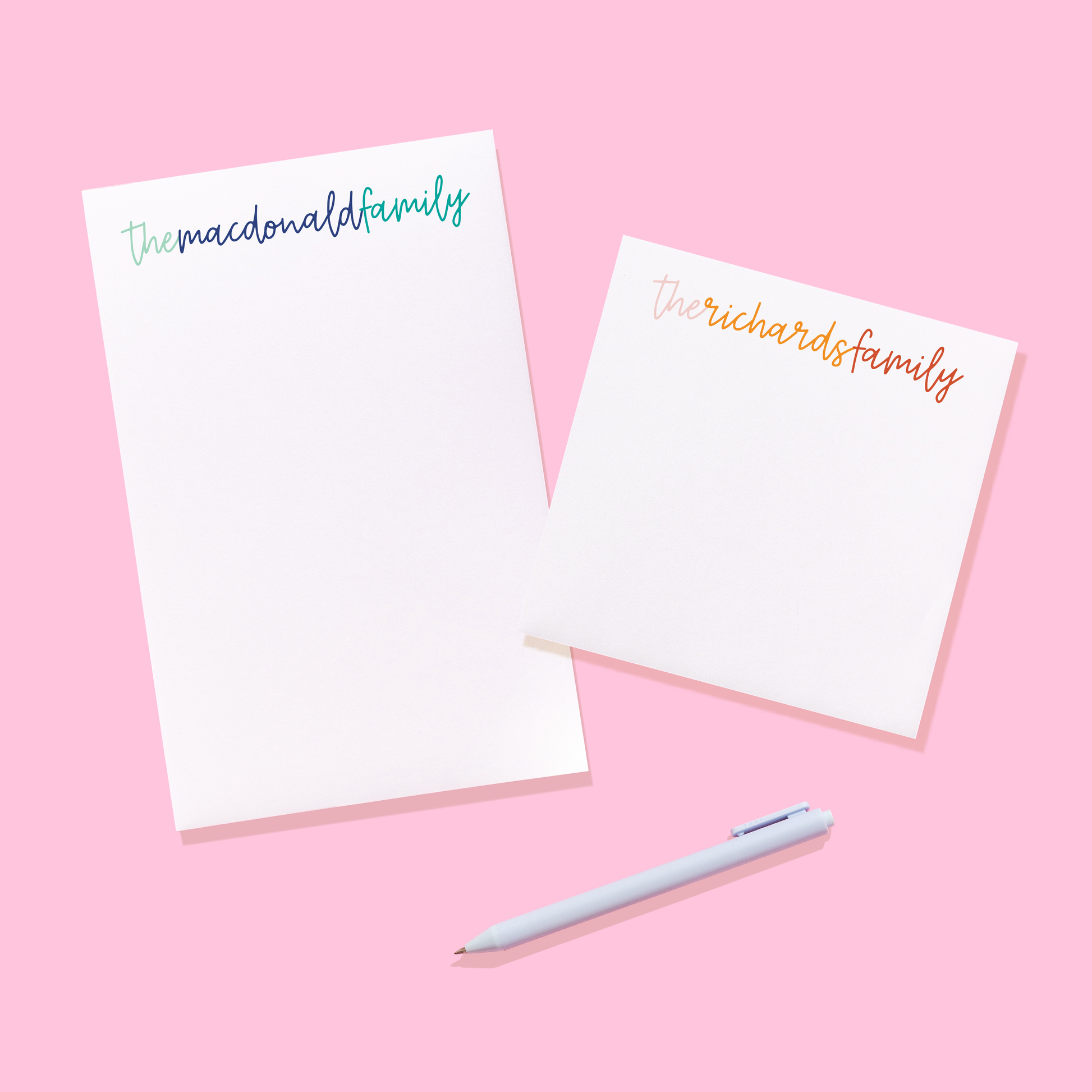 Family Connecting Script Personalized Notepad