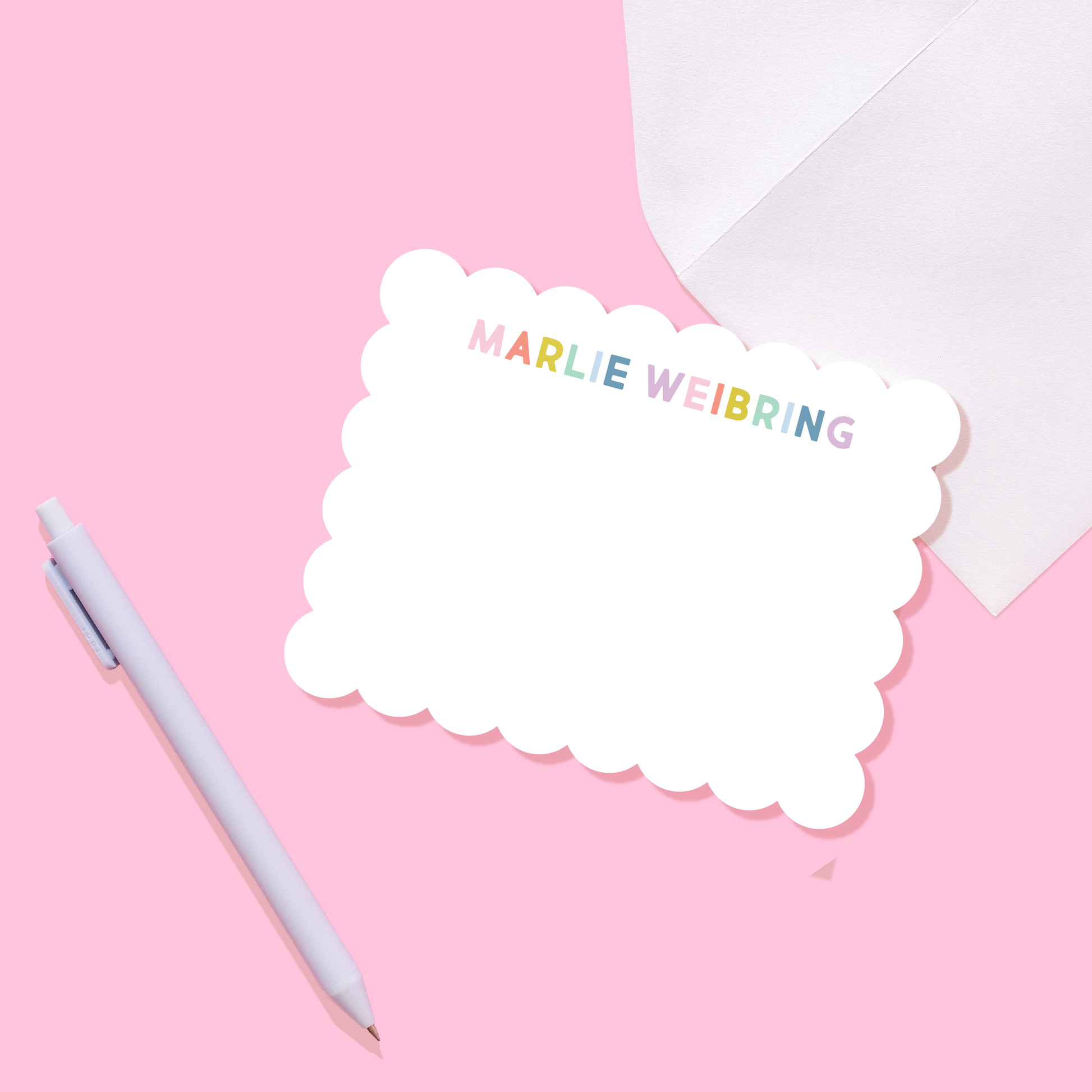Personalized Spring Scallop Stationery
