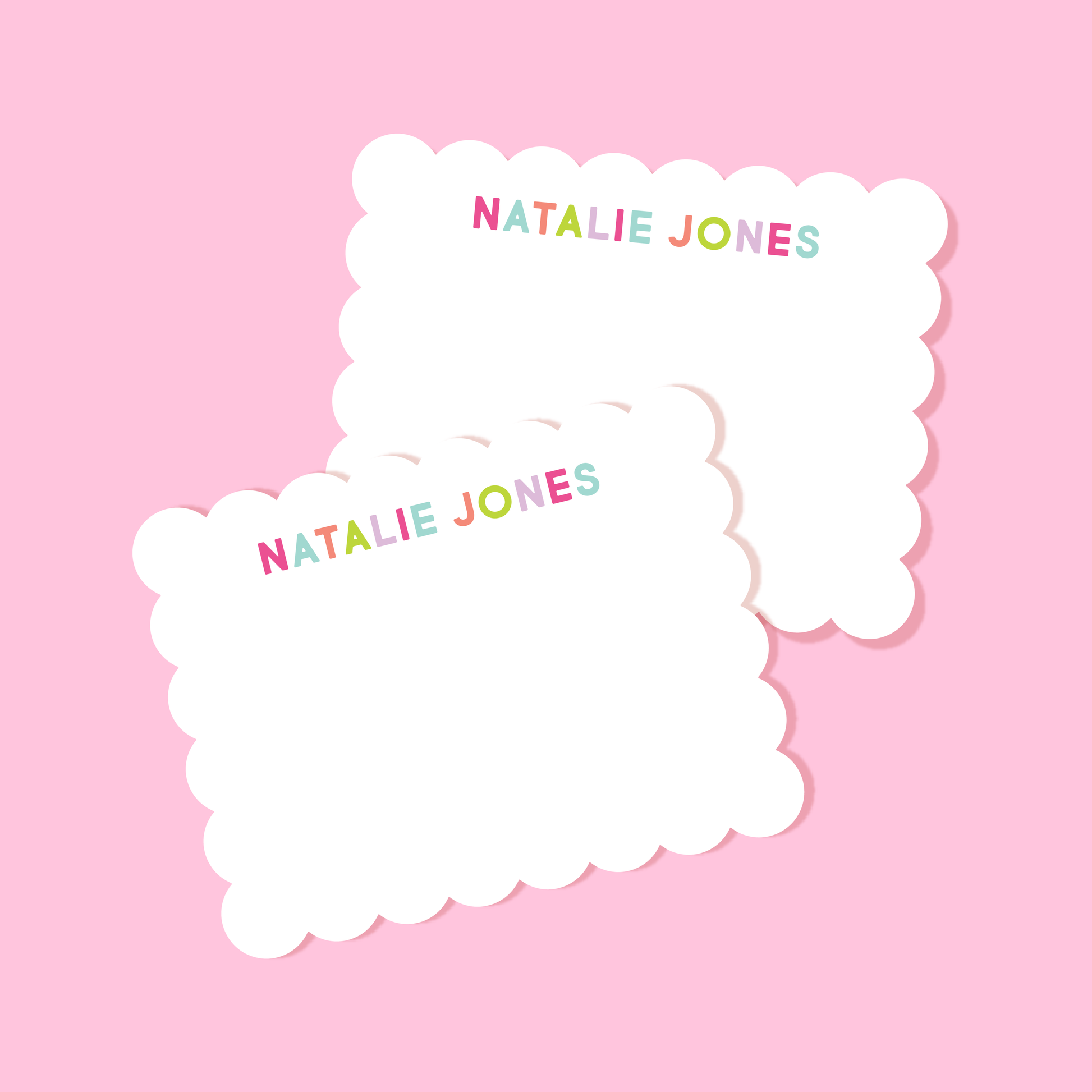 Personalized Scallop Stationery Brights