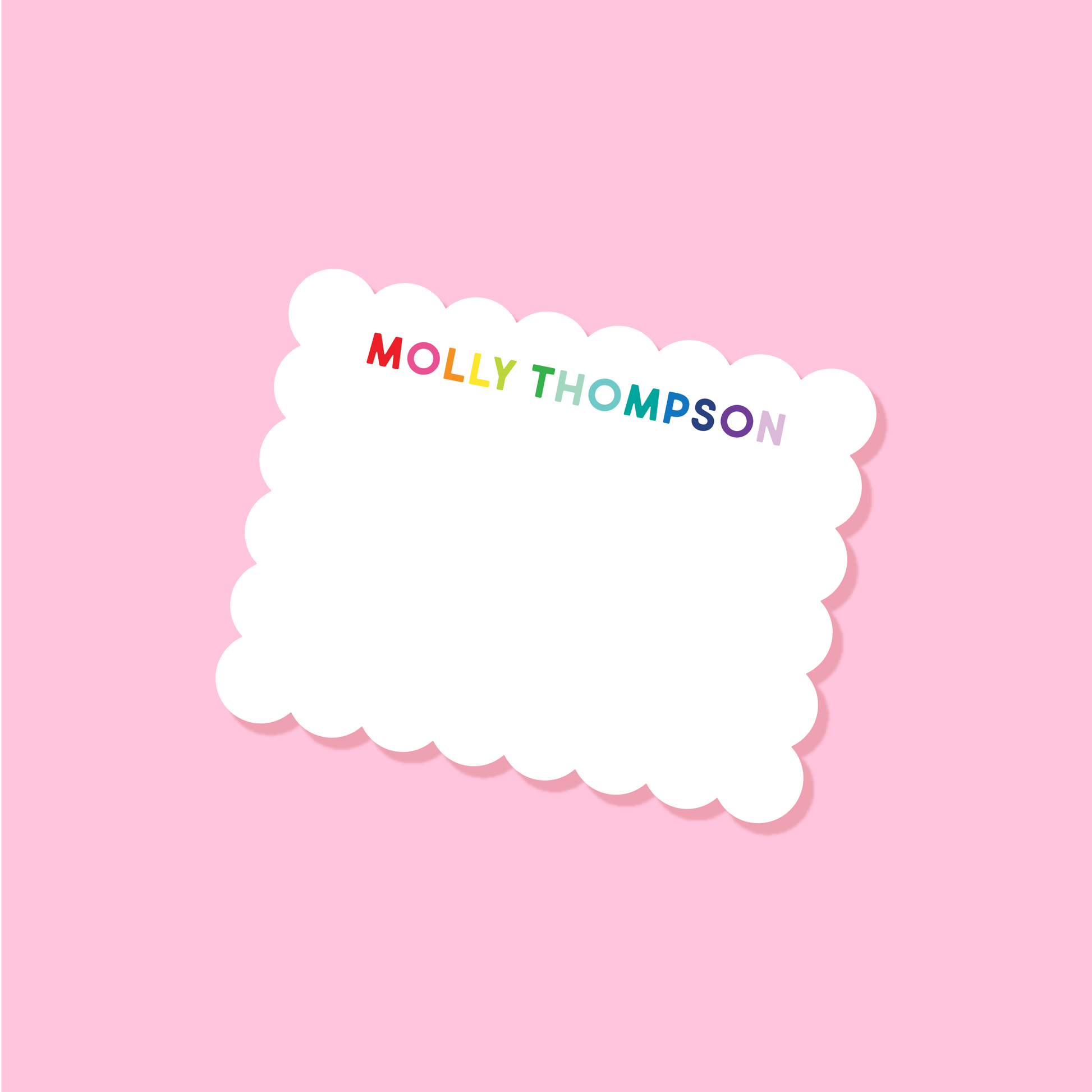 Personalized Scallop Stationery Rainbow