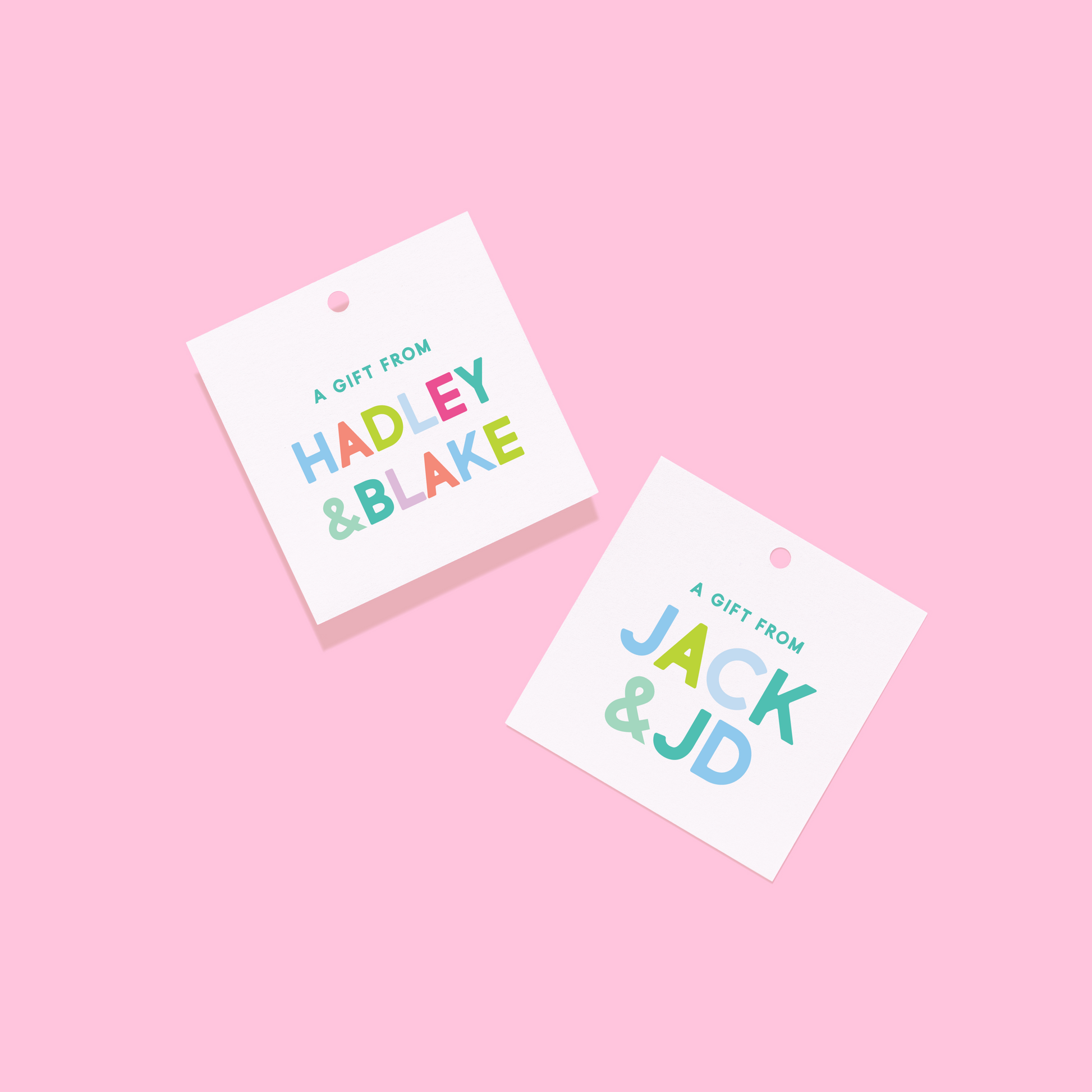 Colorful Names Gift Tags