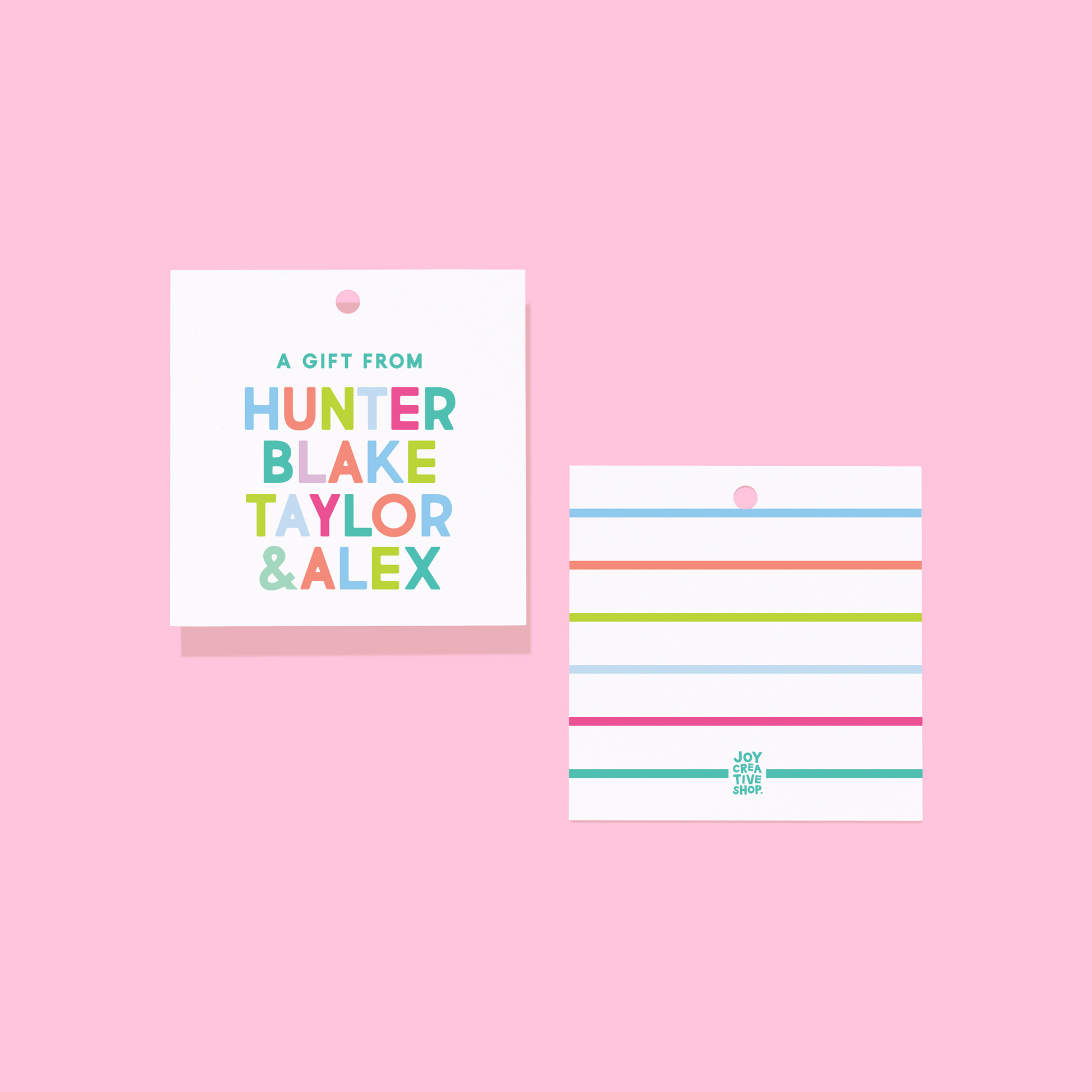 Colorful Names Gift Tags
