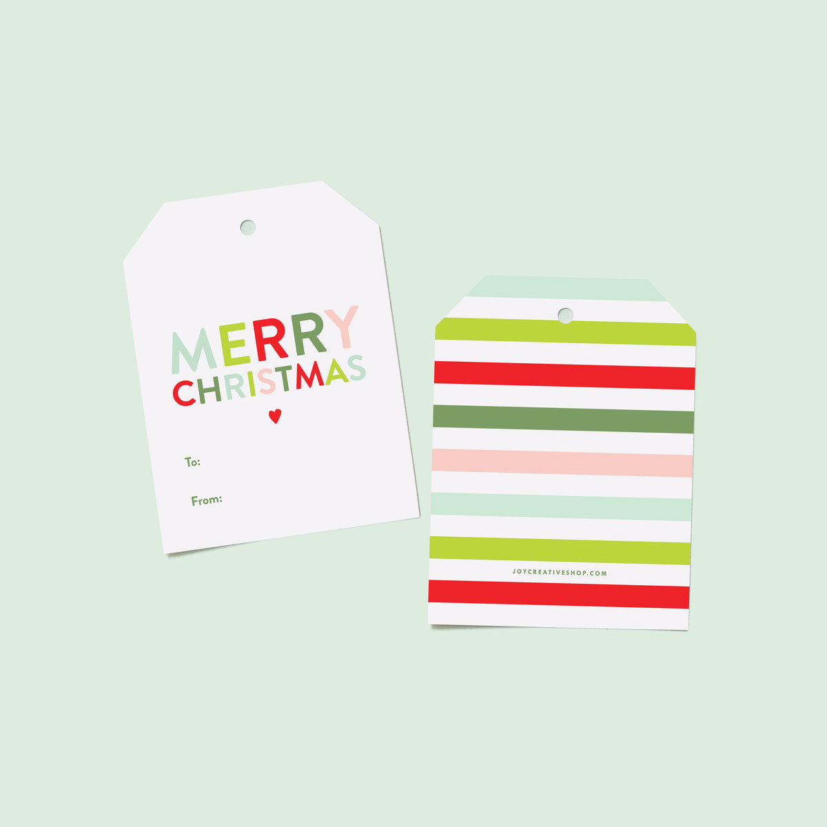 To From Gift Tag | Merry Christmas - Blush