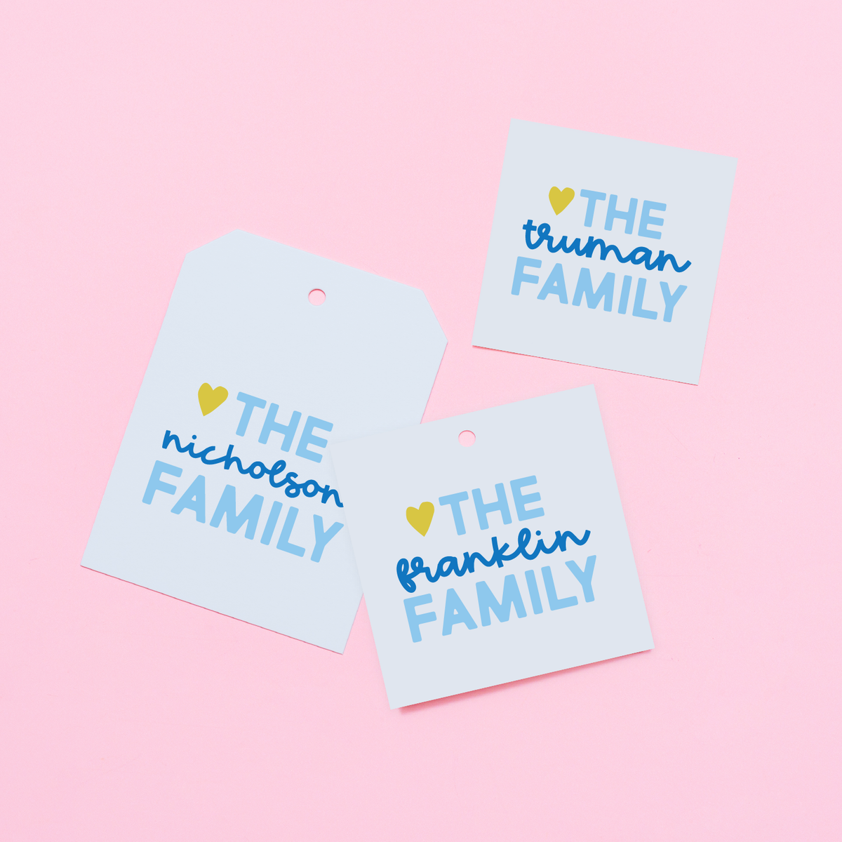 Hanukkah Heart Family Personalized Tag or Sticker