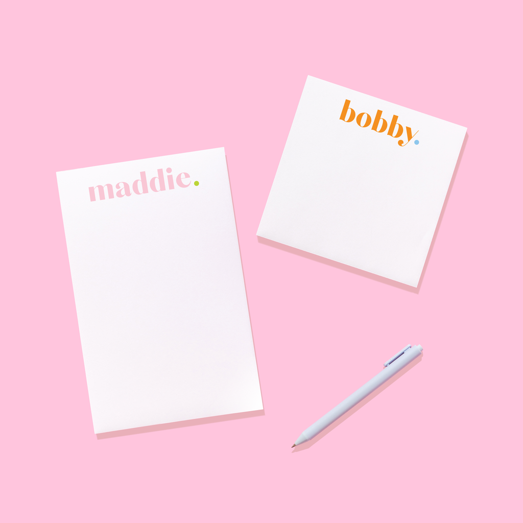 Cheerful Dot First Name Personalized Notepad