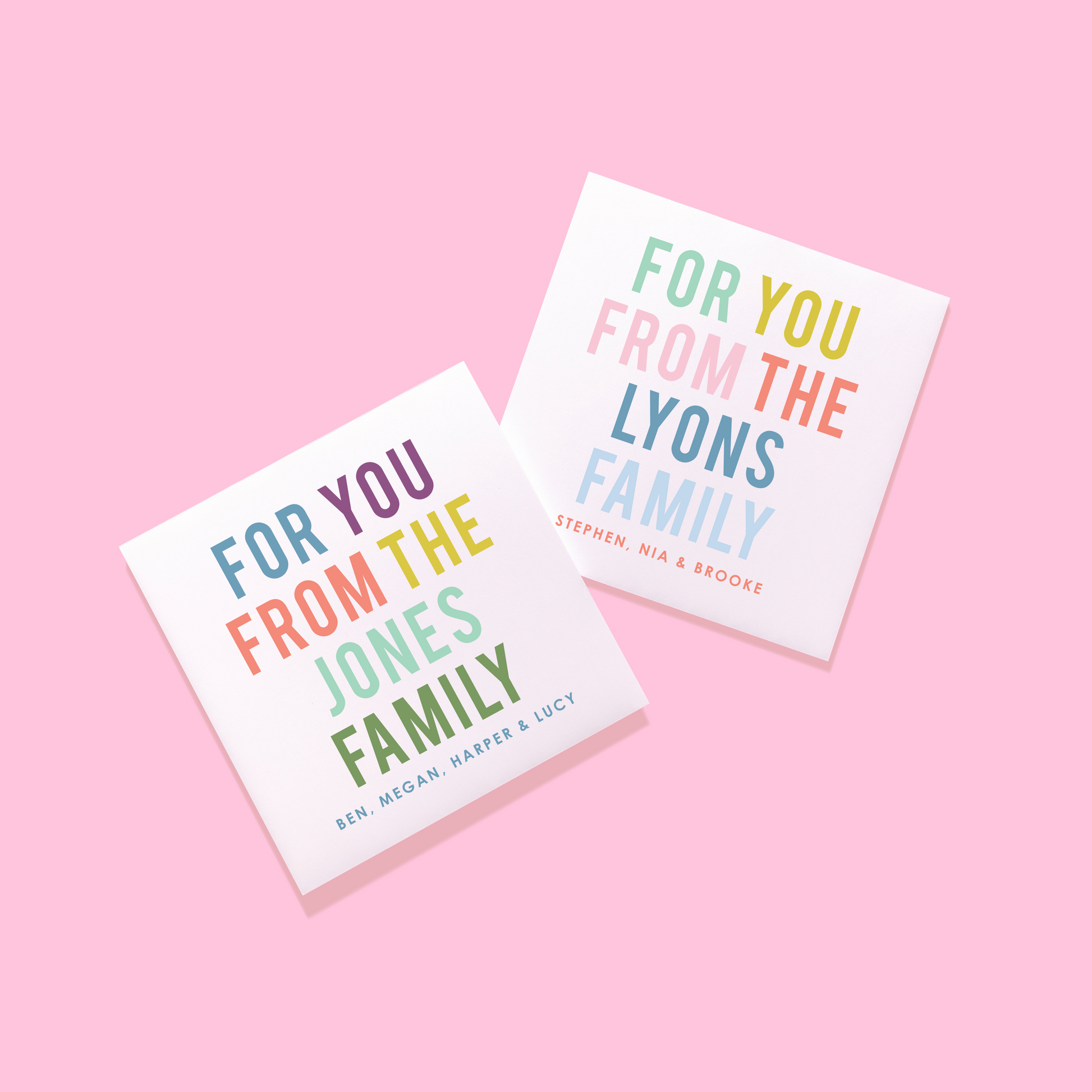 Colorblock Family Gift Stickers