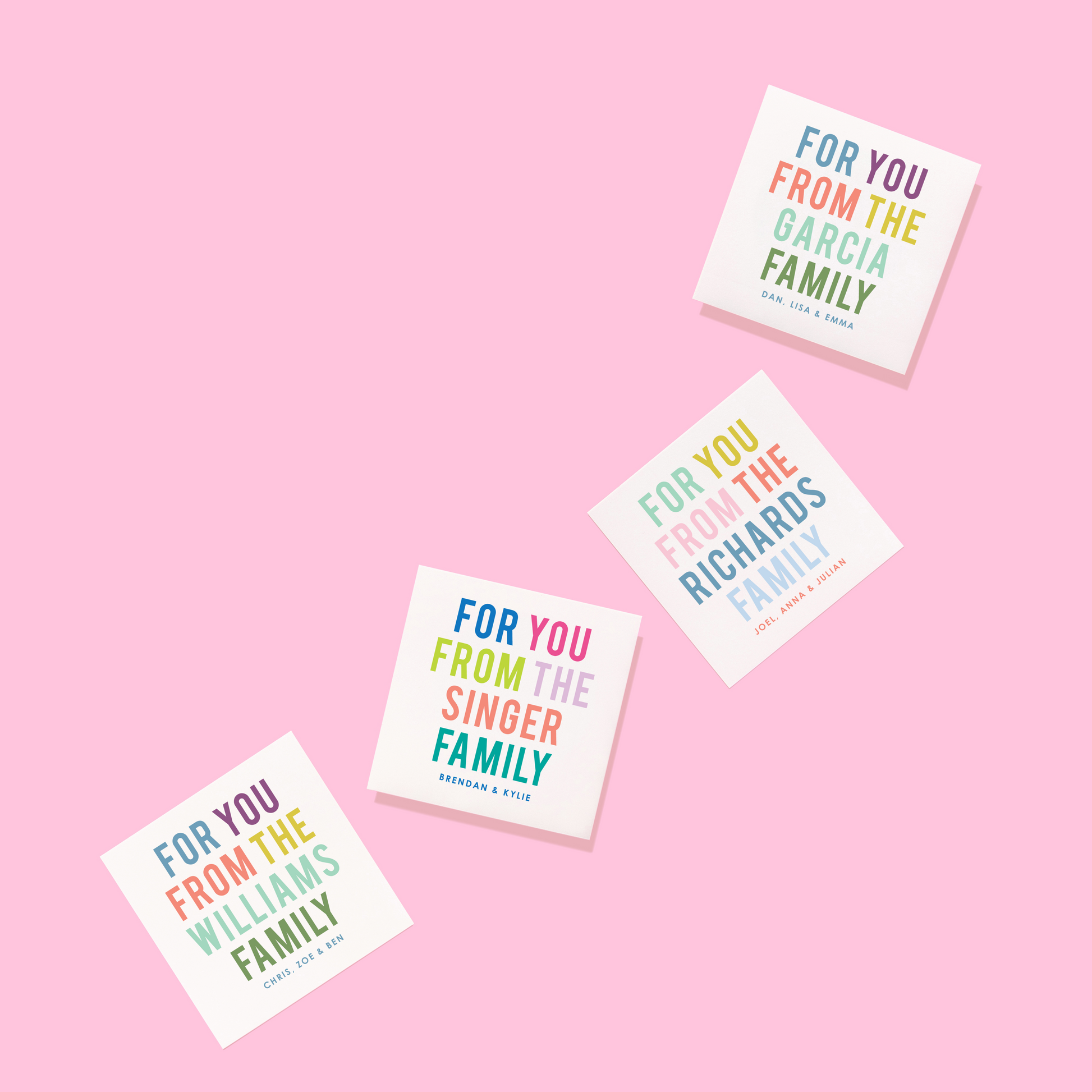 Colorblock Family Gift Stickers