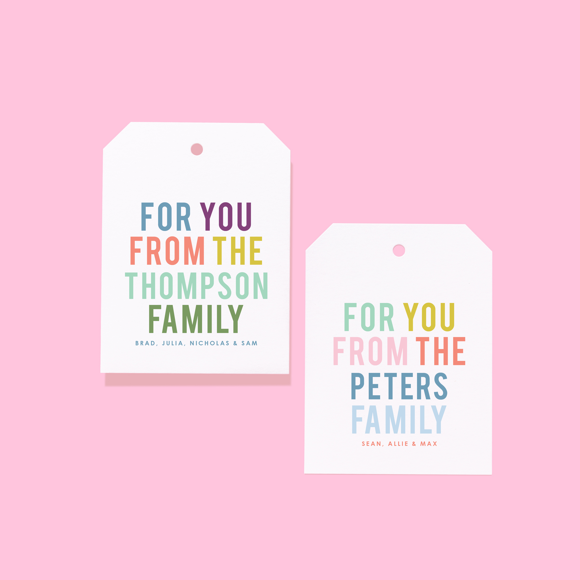 Colorblock Family Gift Tags