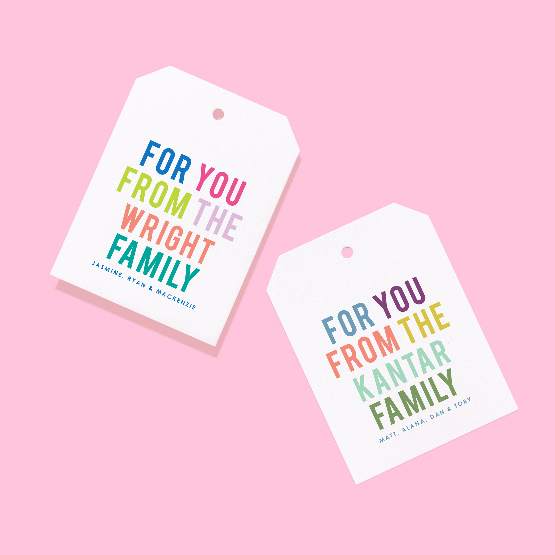 Colorblock Family Gift Tags
