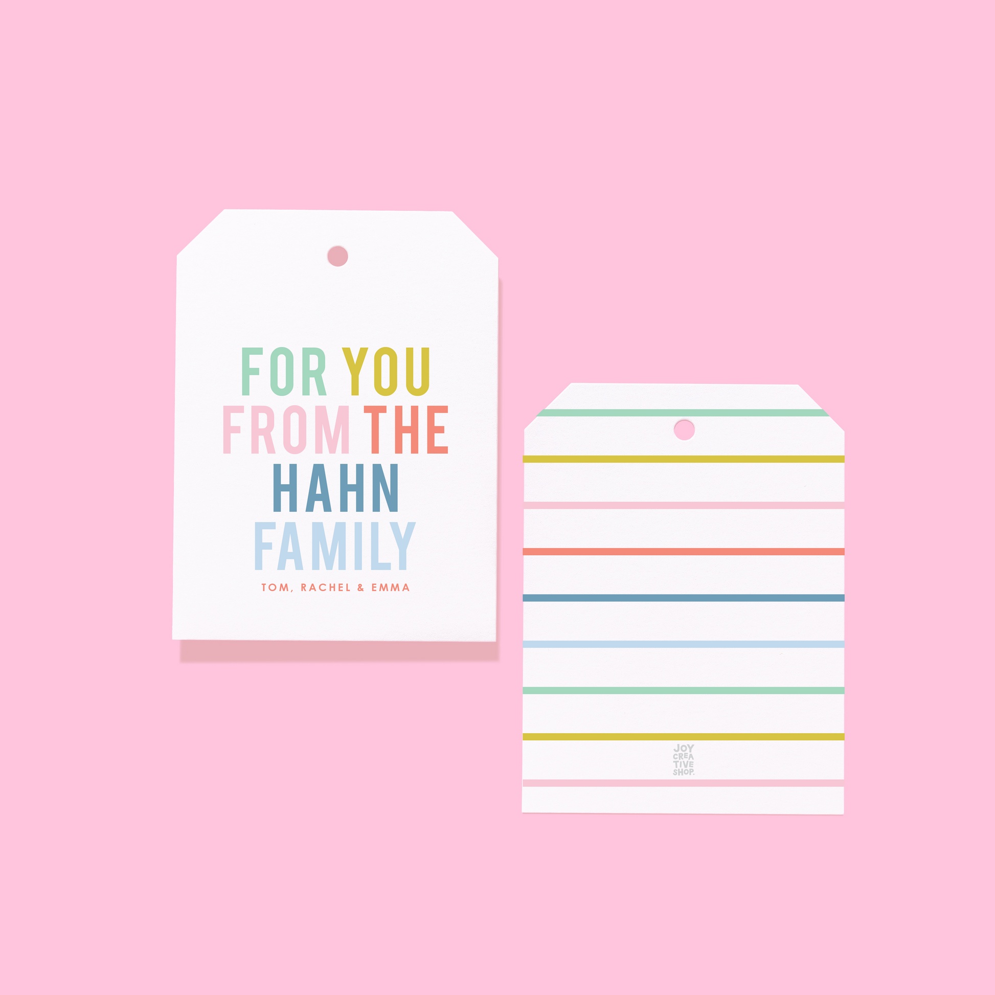 Colorblock Family Gift Tags