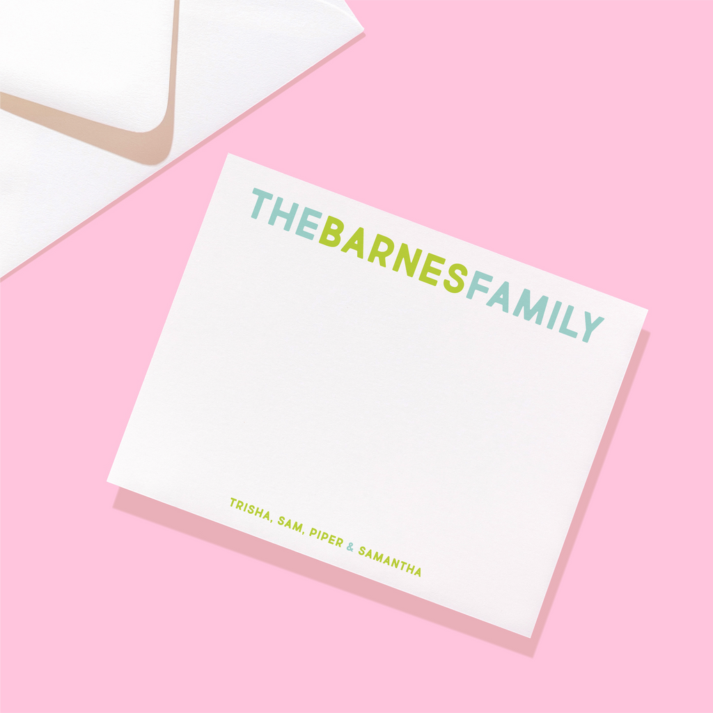 Connecting Block Family Personalized Stationery
