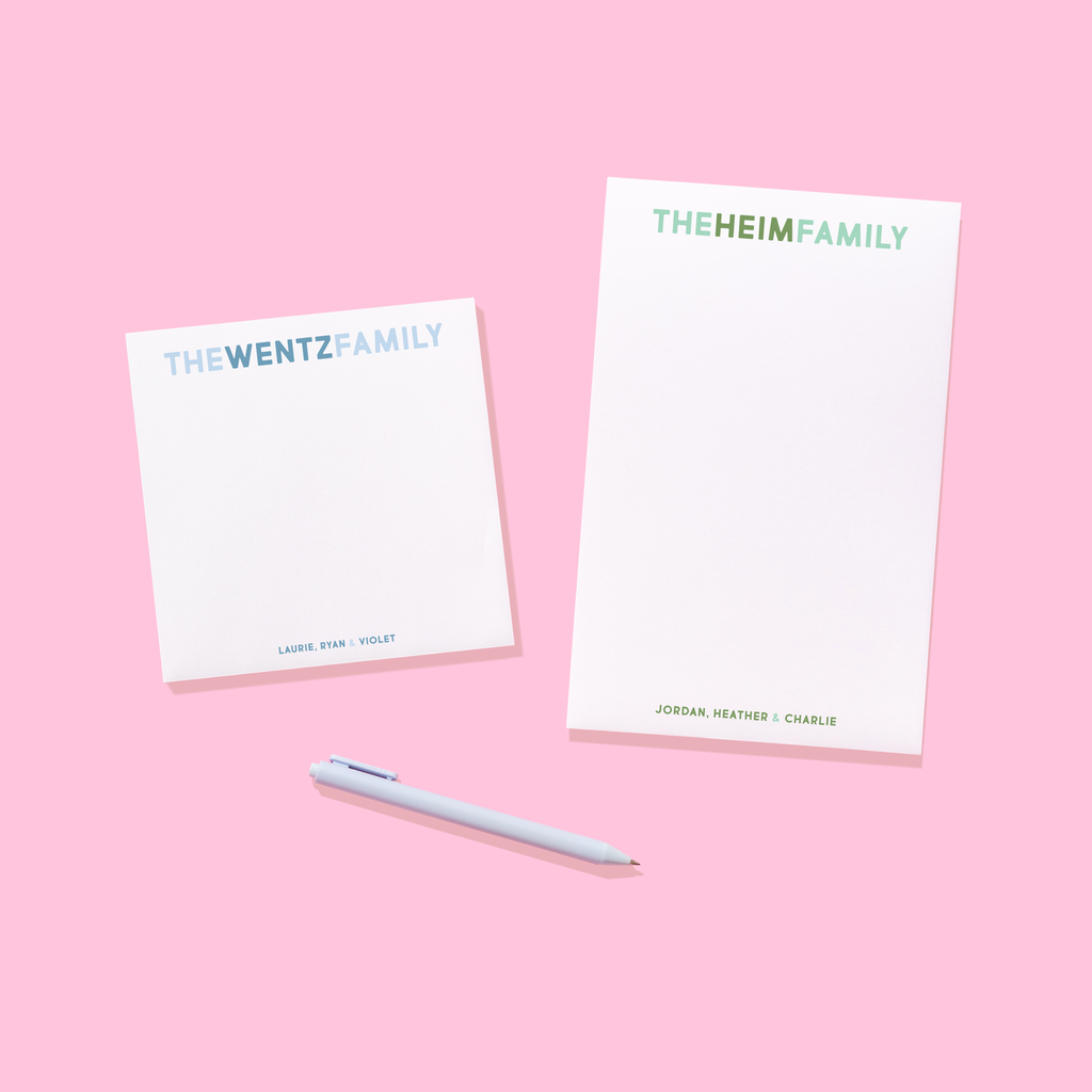 Family Connecting Block Personalized Notepad