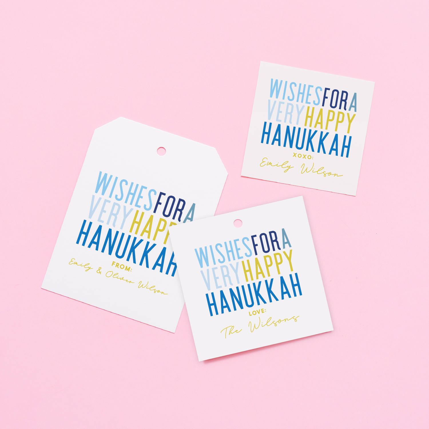 Wishes for a Very Happy Hanukkah Personalized Tag or Sticker