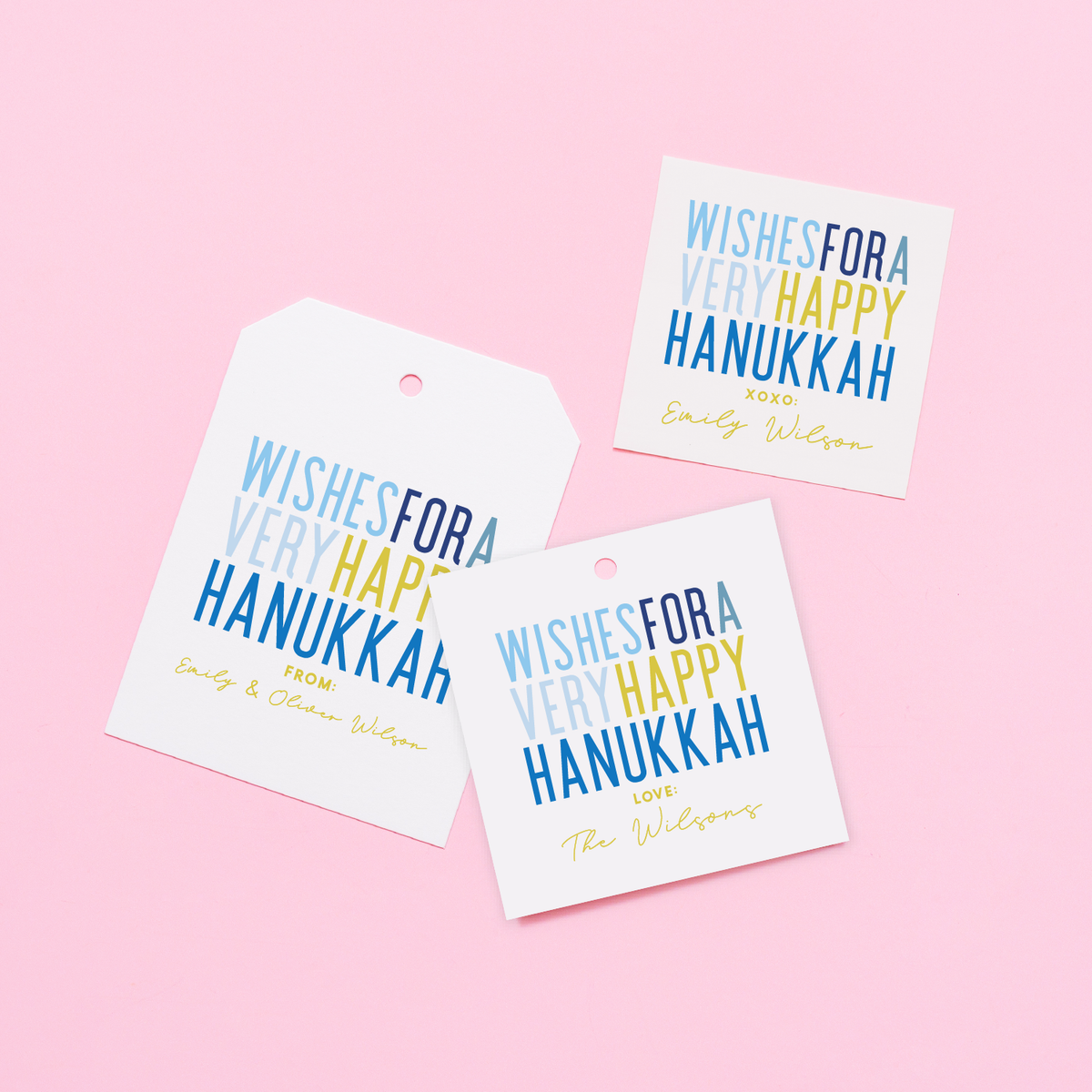 Wishes for a Very Happy Hanukkah Personalized Tag or Sticker