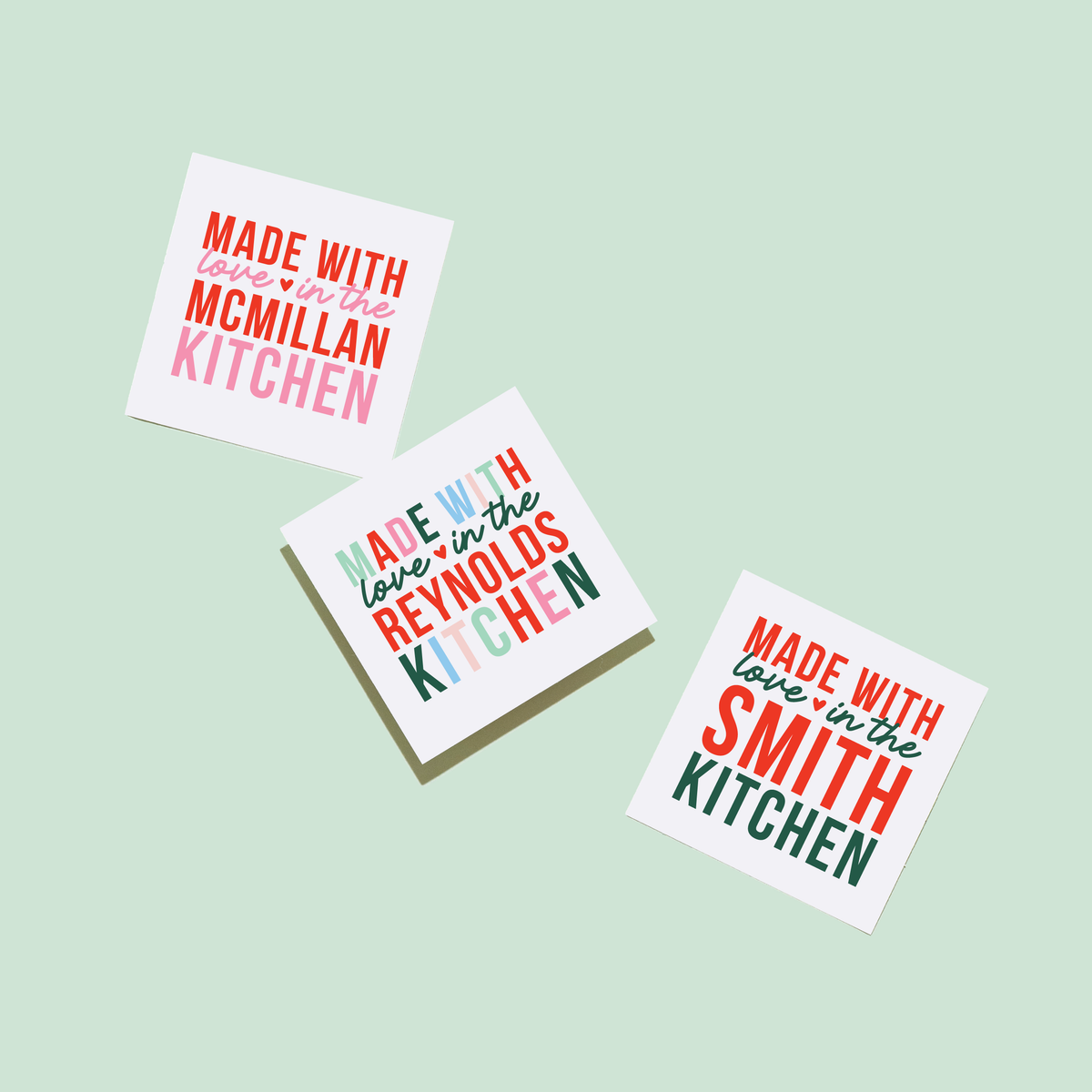 Made with Love in the Kitchen Personalized Tags or Stickers