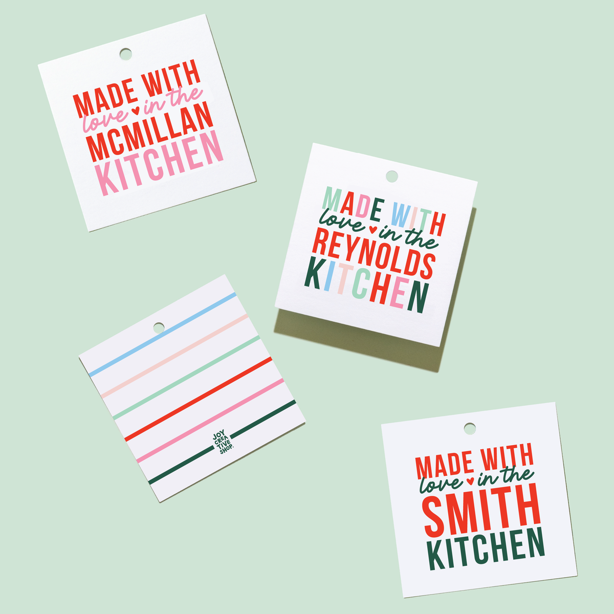 Made with Love in the Kitchen Personalized Tags or Stickers