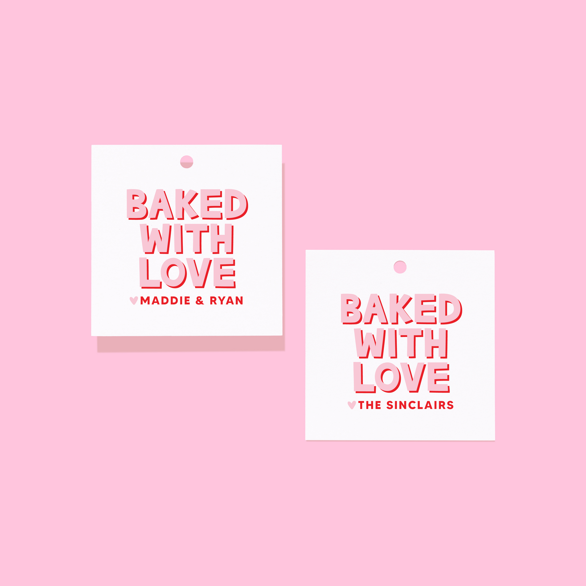 Valentine's Baked with Love Personalized Tags or Stickers