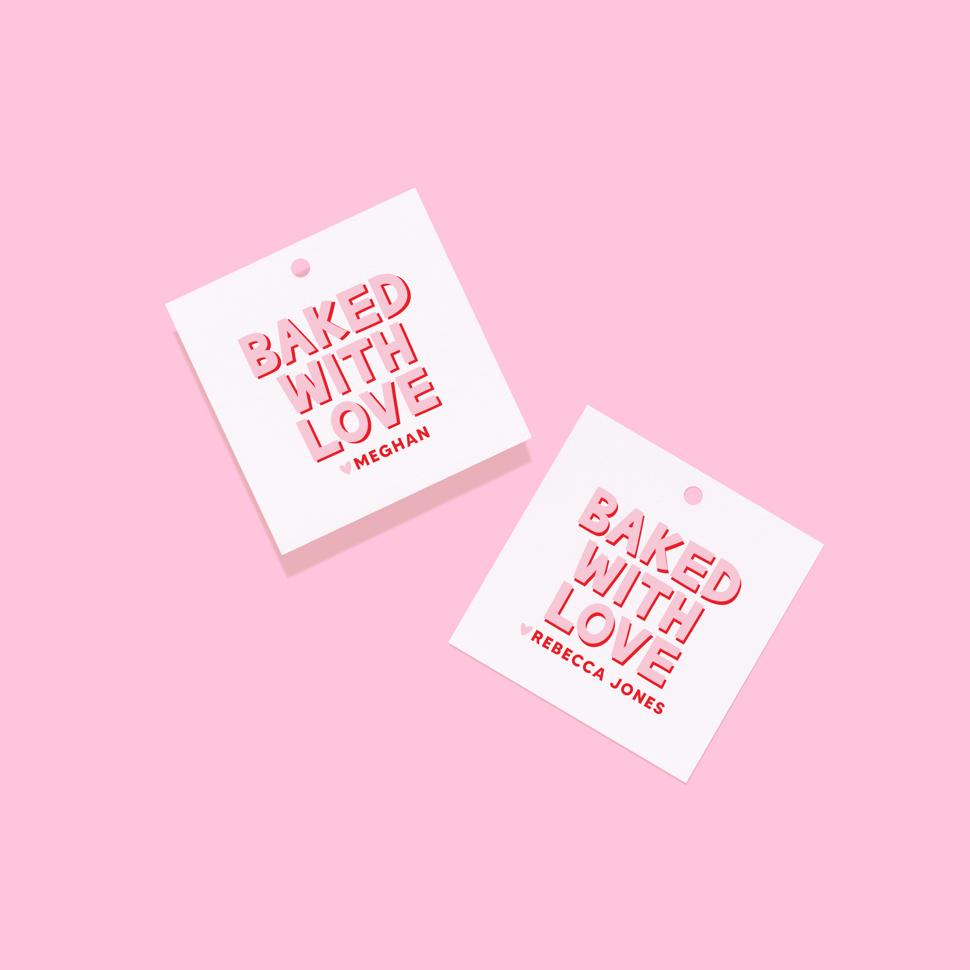 Valentine's Baked with Love Personalized Tags or Stickers