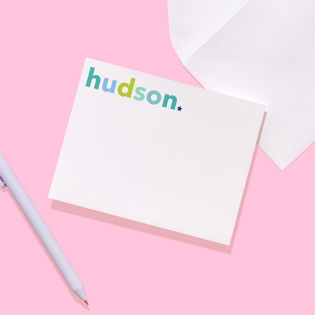 Colorful Kids Personalized Stationery - Blues