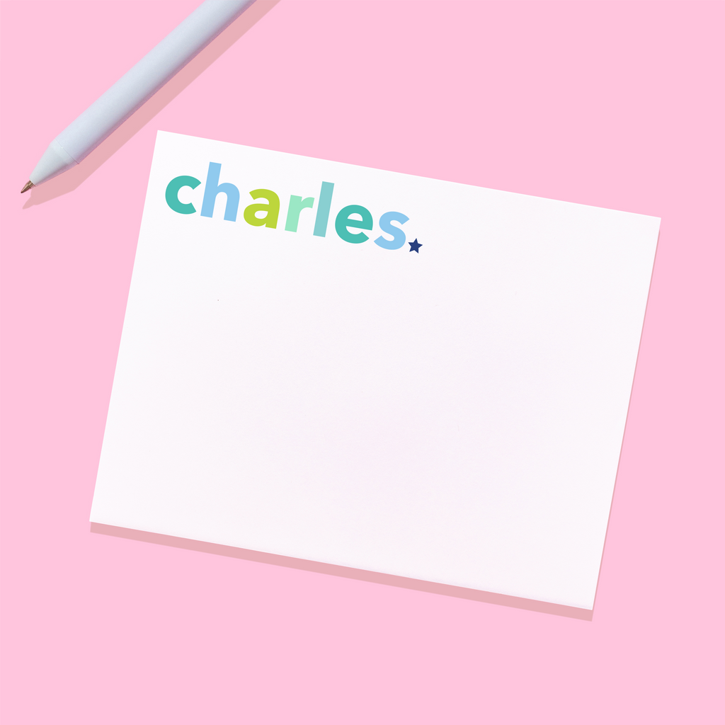 Colorful Kids Personalized Stationery - Blues