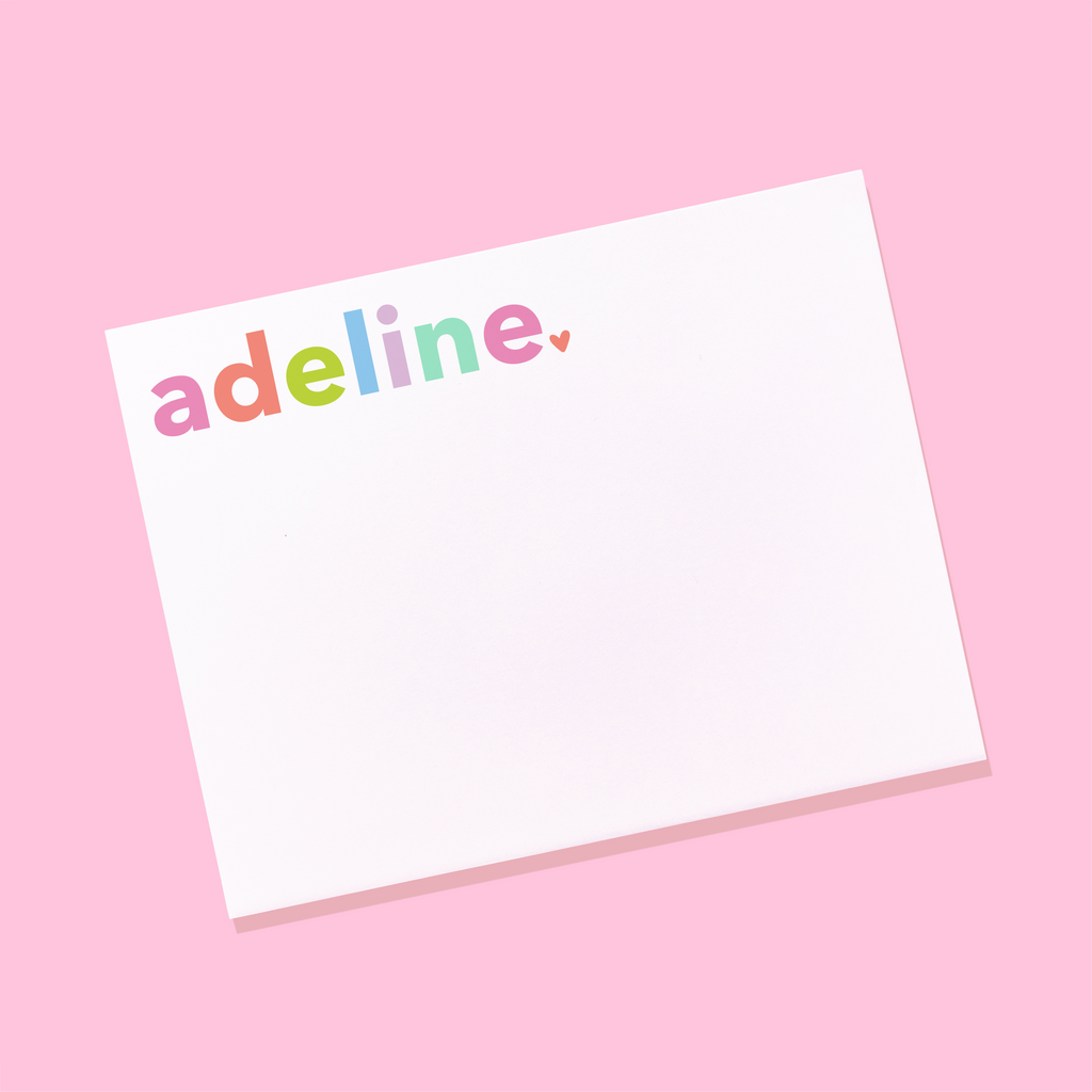 Colorful Kids Personalized Stationery- Pinks
