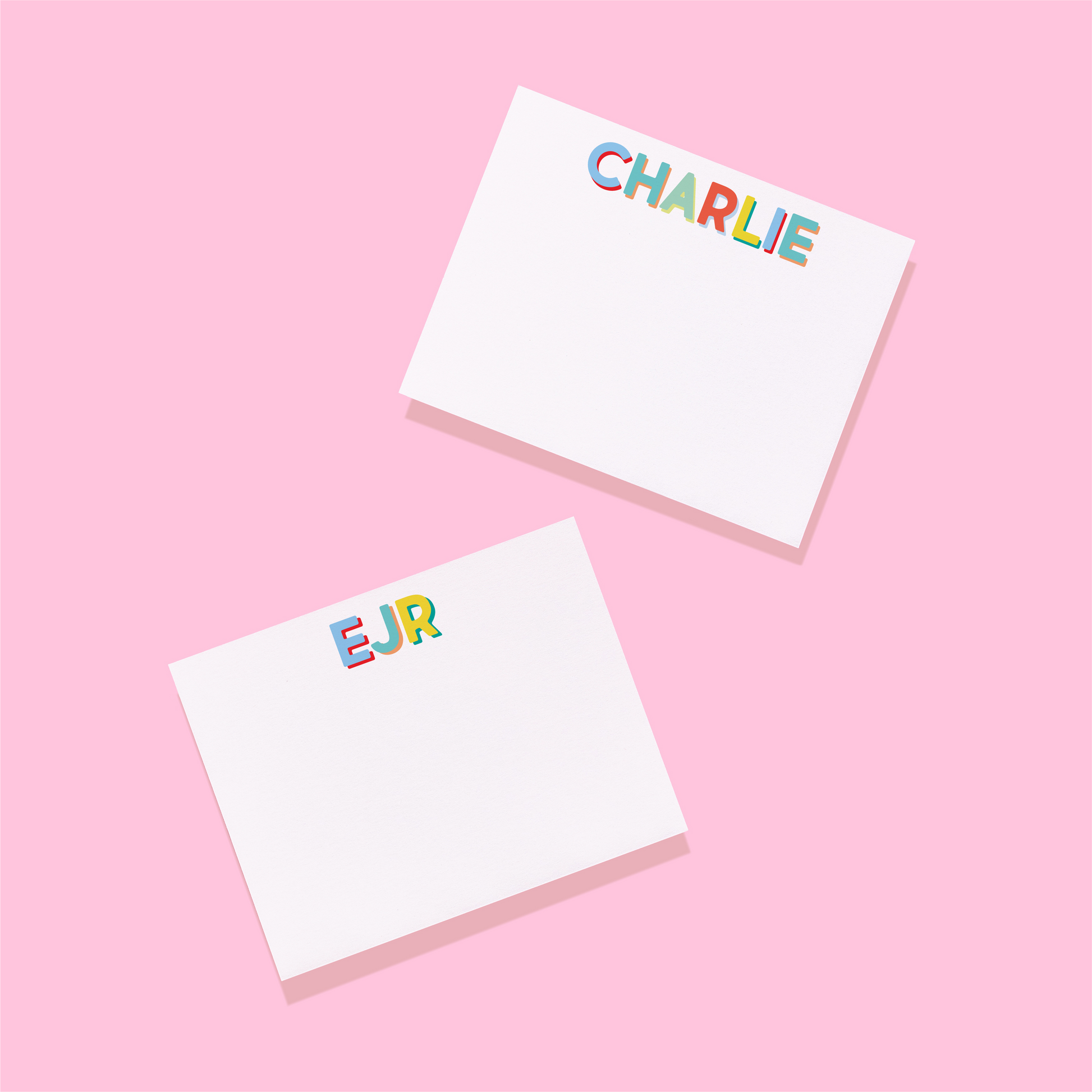 Multi-Bluebell Modern Classics Personalized Stationery