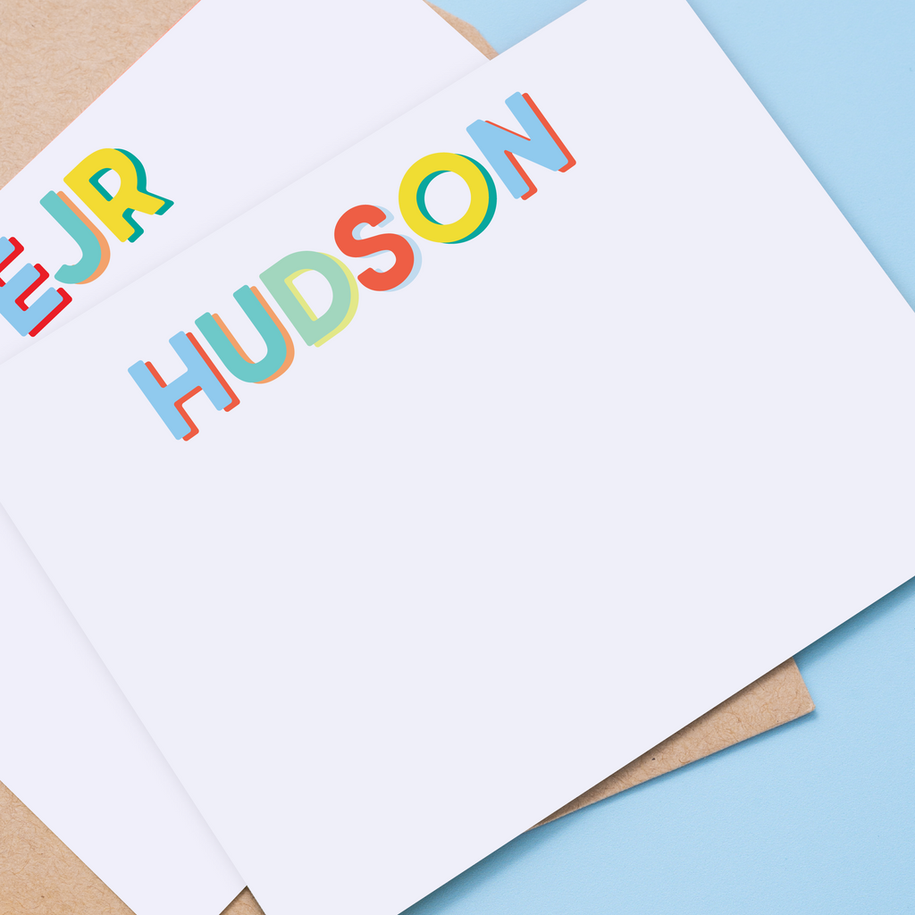 Multi-Bluebell Modern Classics Personalized Stationery
