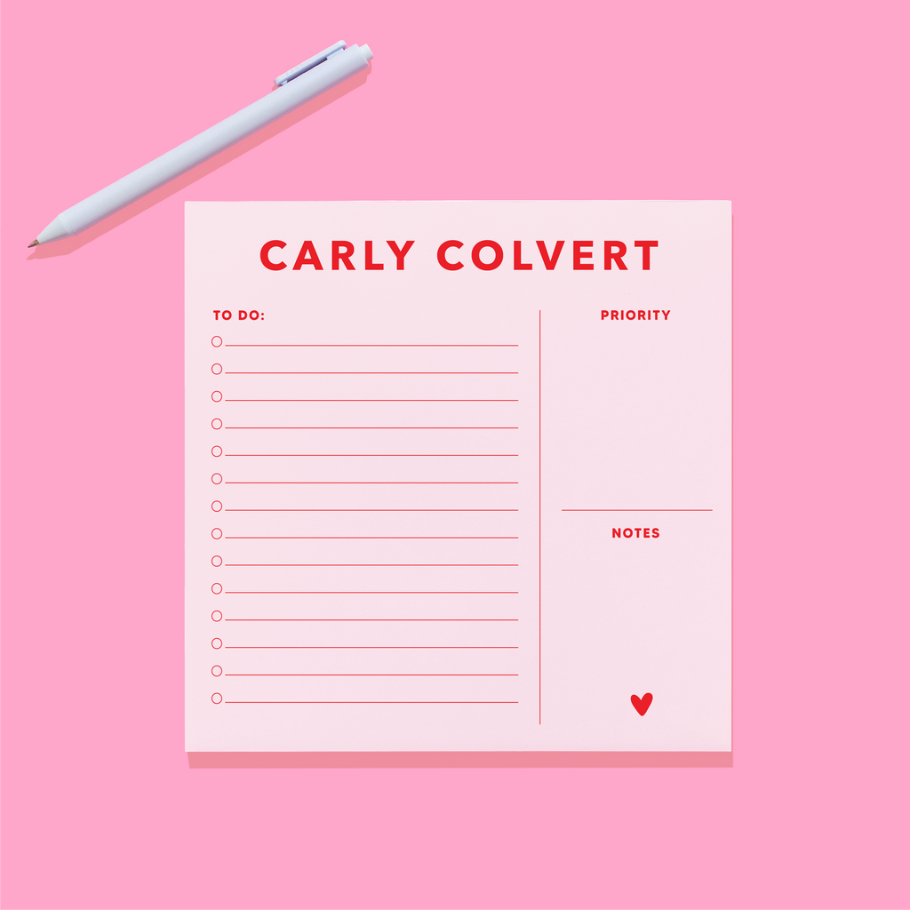 Valentine Pink & Red Task Pad