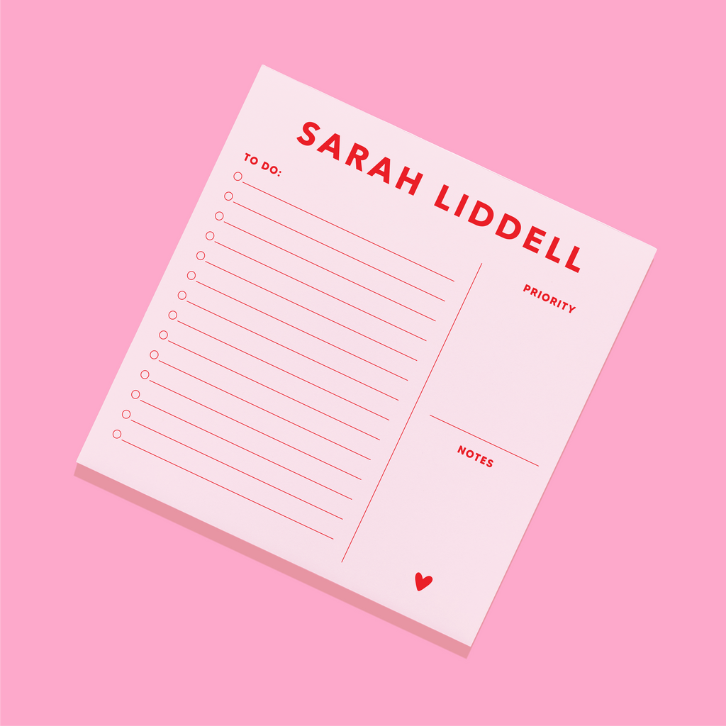 Valentine Pink & Red Task Pad