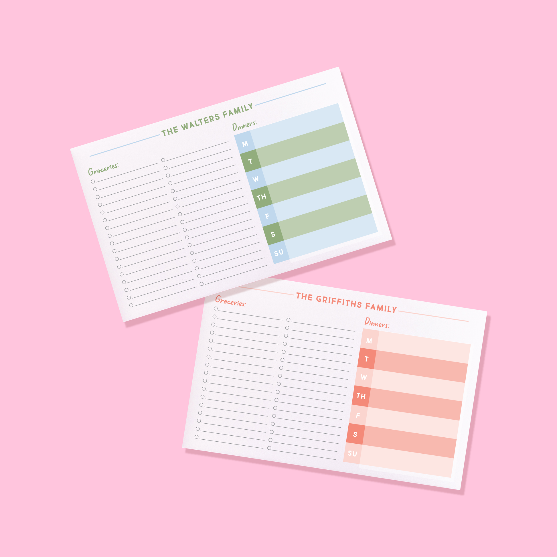 Personalized Meal Planner/Grocery Notepad