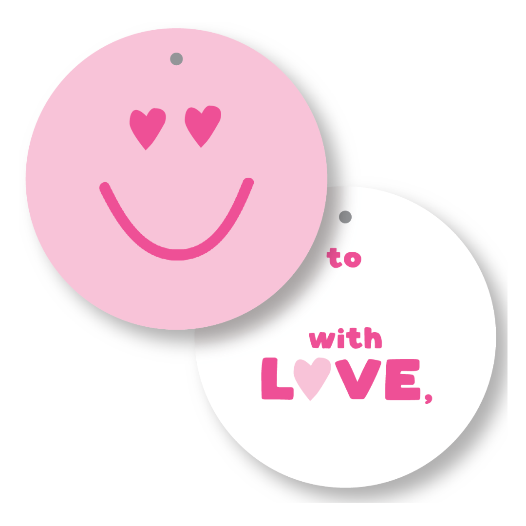 Heart Emoji Round Gift Tags