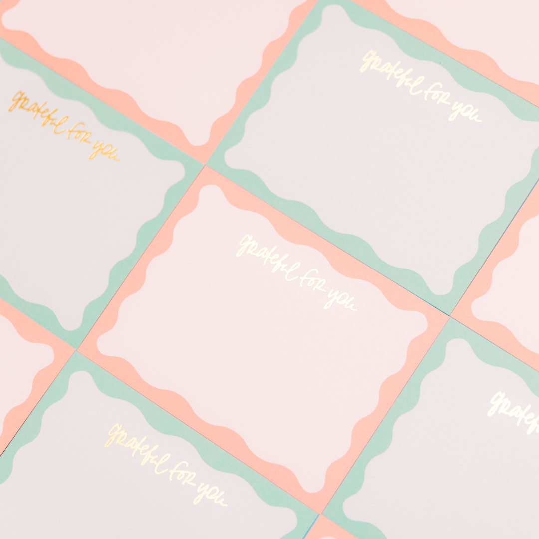 &quot;Grateful for You&quot; Gold Foil Notecards