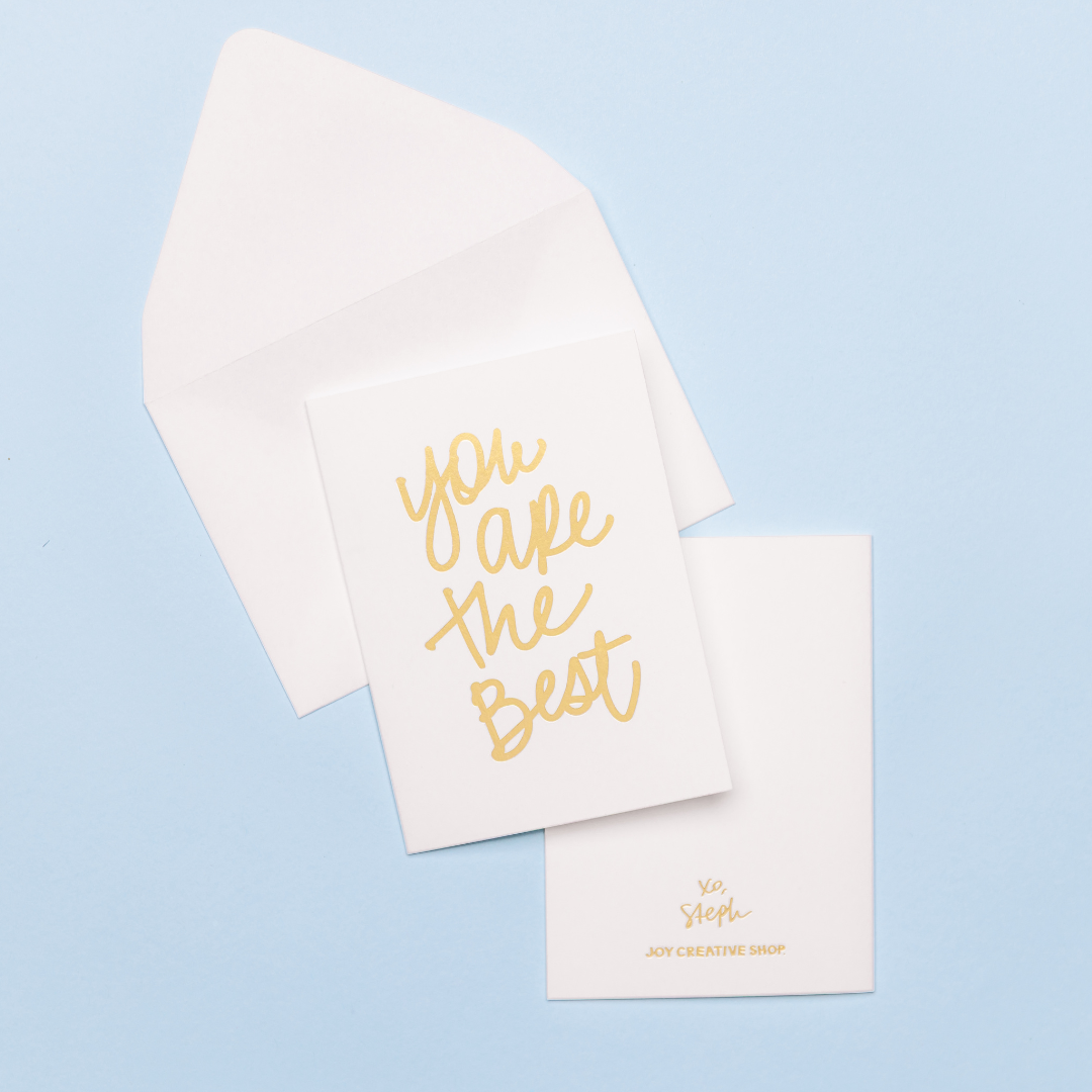&quot;You are the Best&quot; Gold Foil Cards