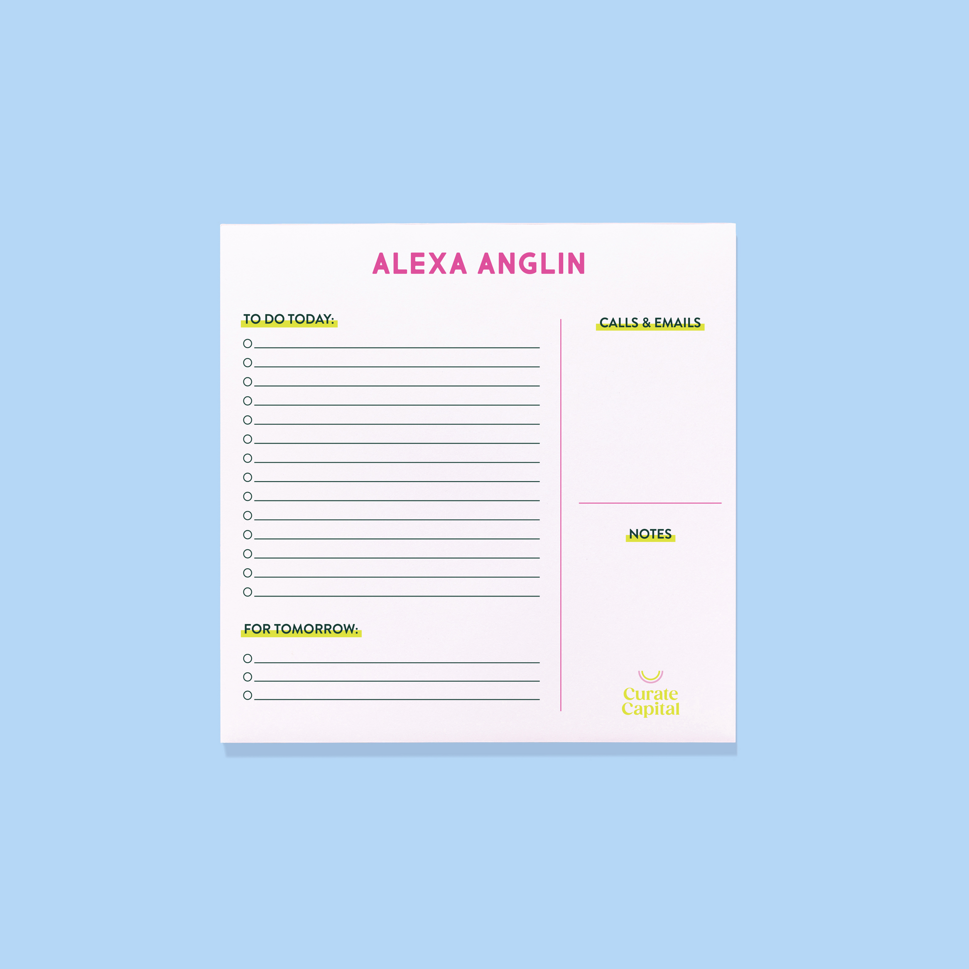 Personalized Branded Task Notepad