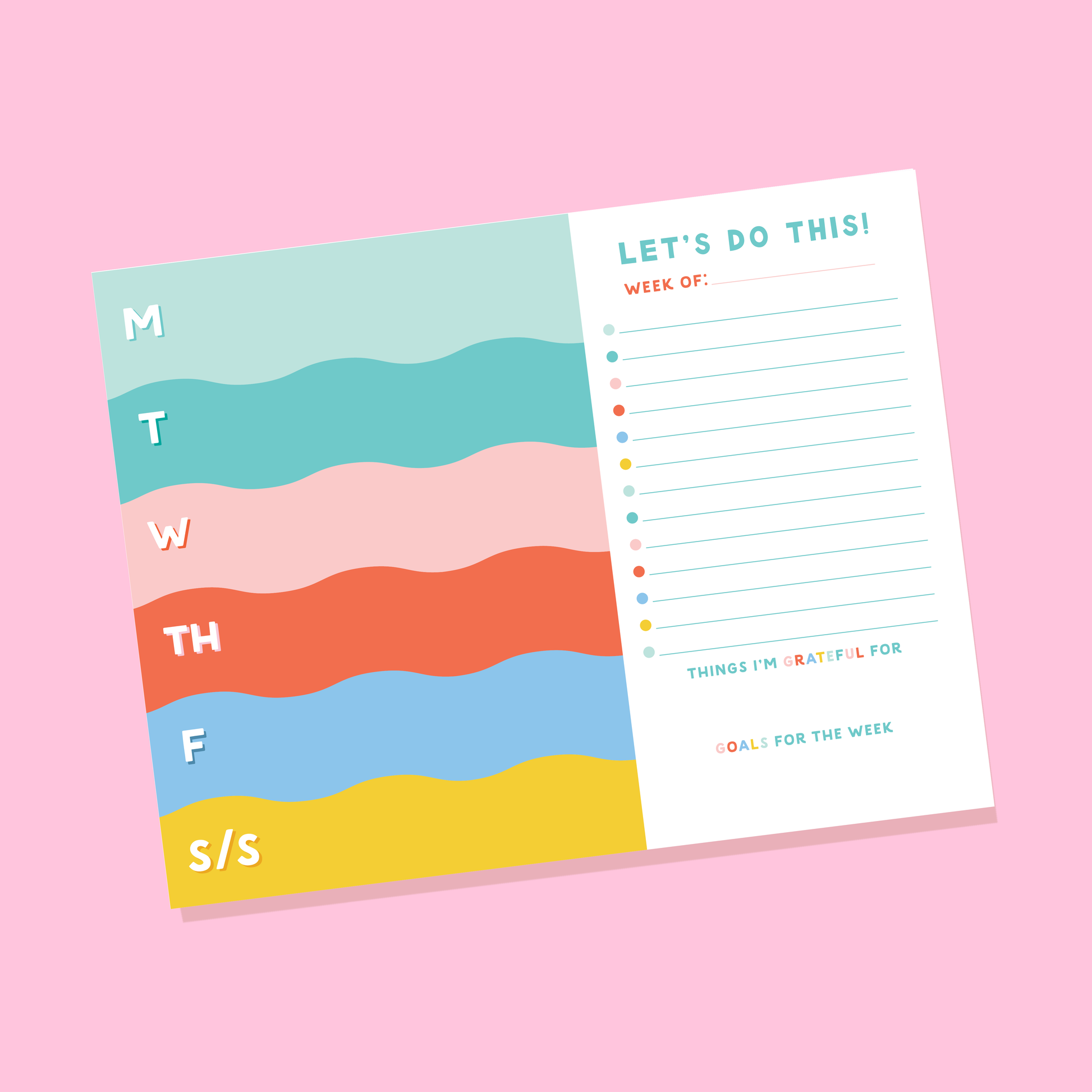 Spring Fling Weekly Notepad