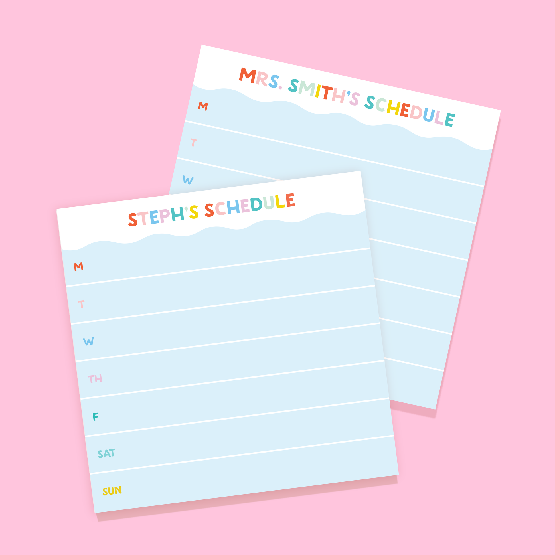 Wavy Weekly Personalized Task Pad