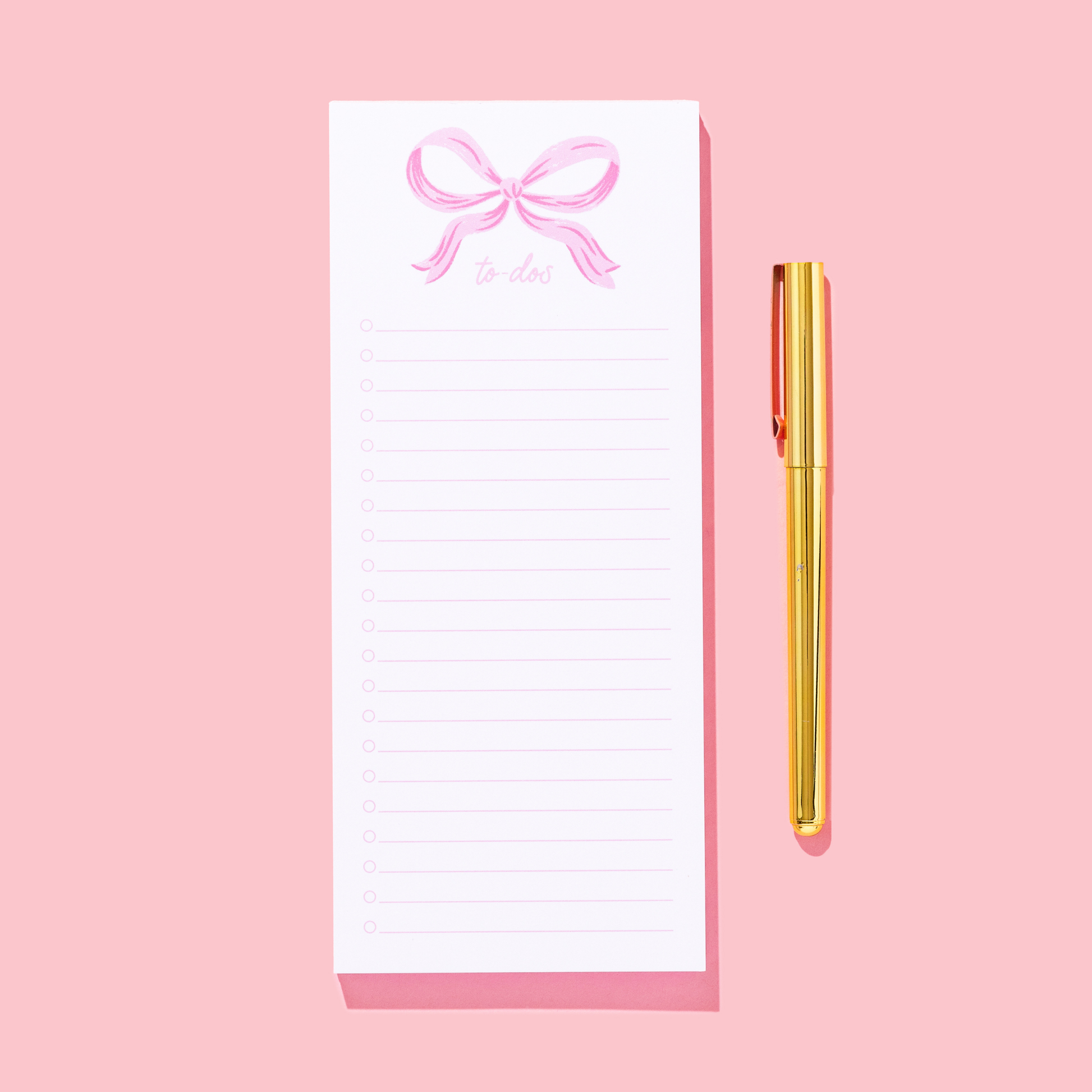 Shelby Parks Pink Bow To-Dos Notepad