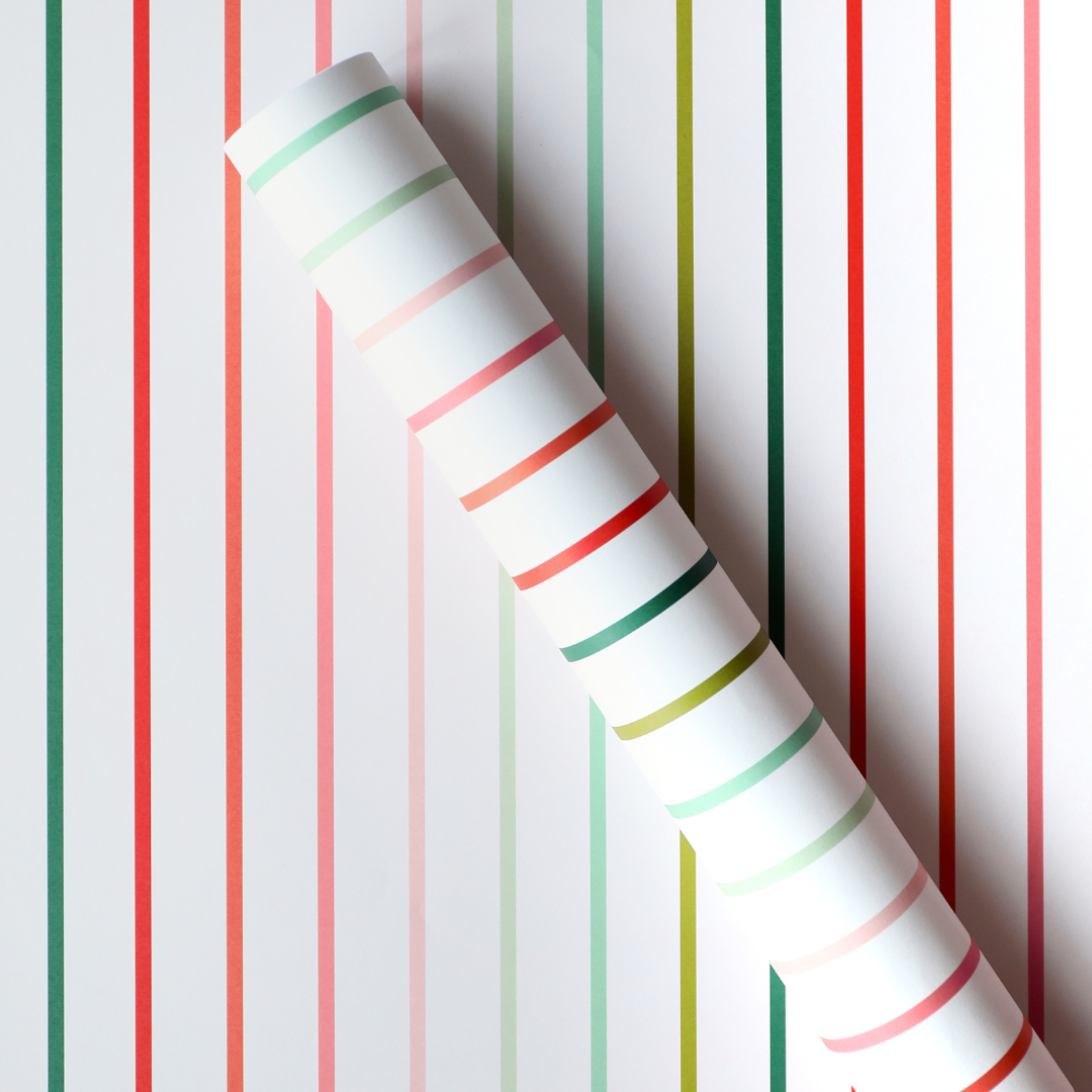 Wrapping Paper - Holiday Thin Stripe