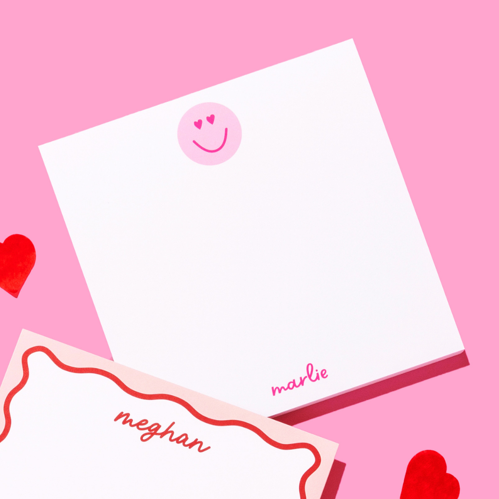 Heart Eyes Personalized Notepad