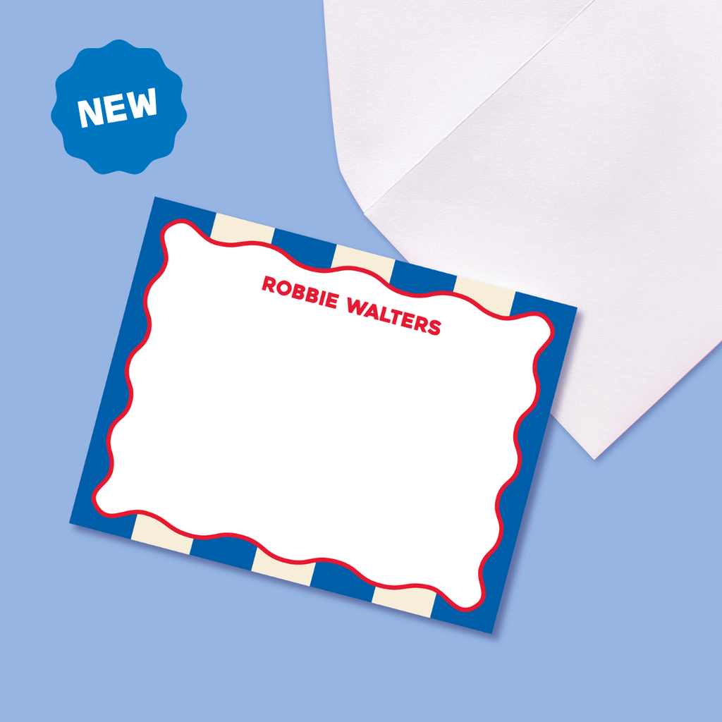 Collegiate Wavy Cabana Stripe Gift Stationery