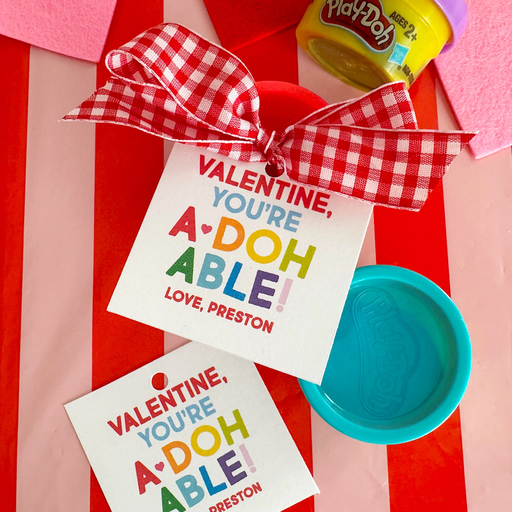 PRINTABLE Play-Doh Valentine's Gift Tag or Sticker