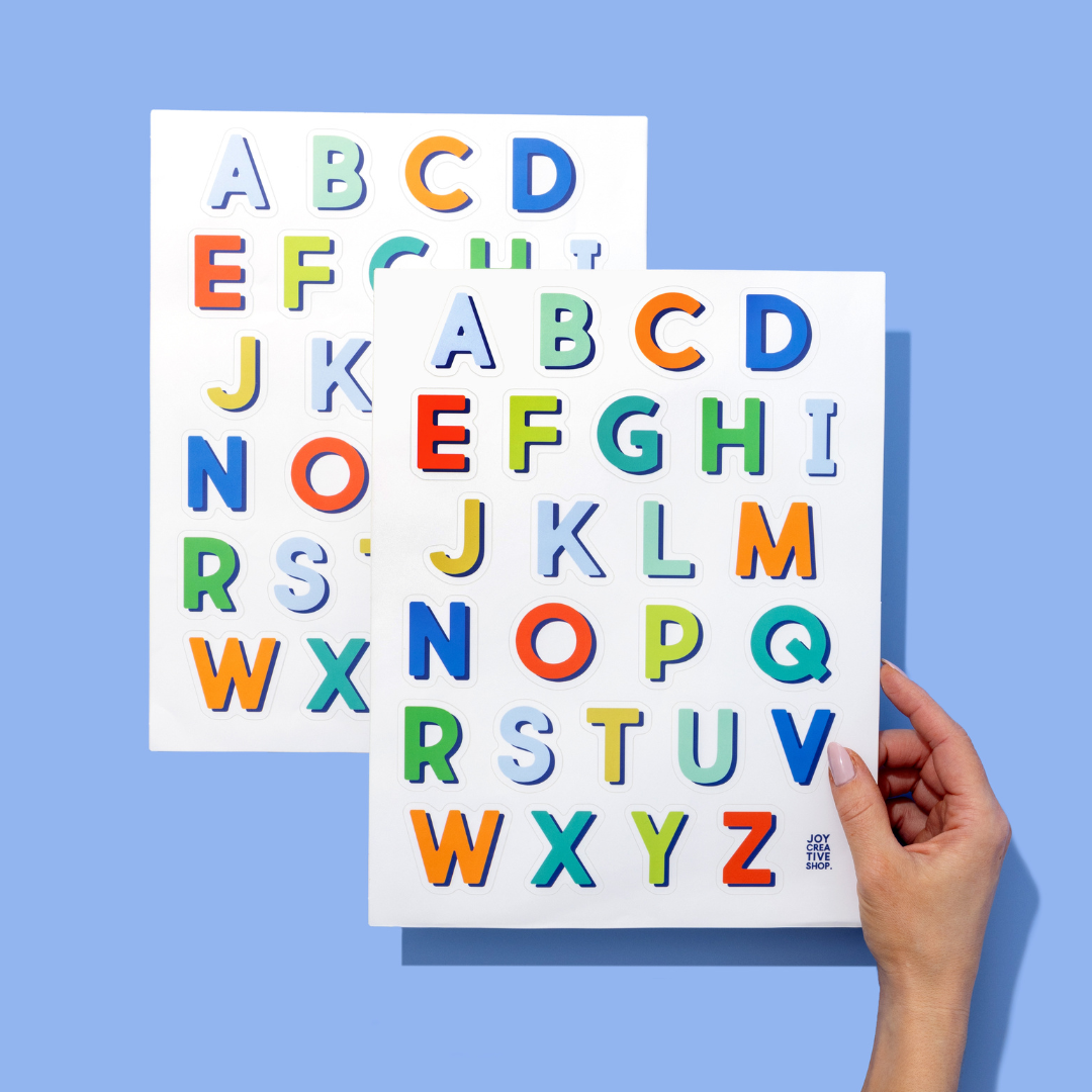Blues Vinyl Alphabet Stickers - A thru Z