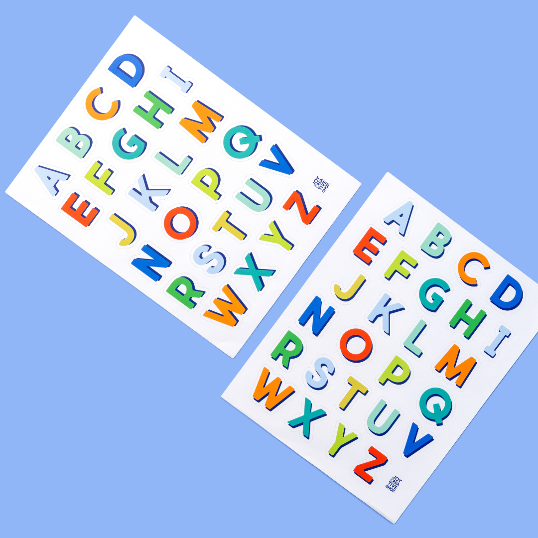 Blues Vinyl Alphabet Stickers - A thru Z