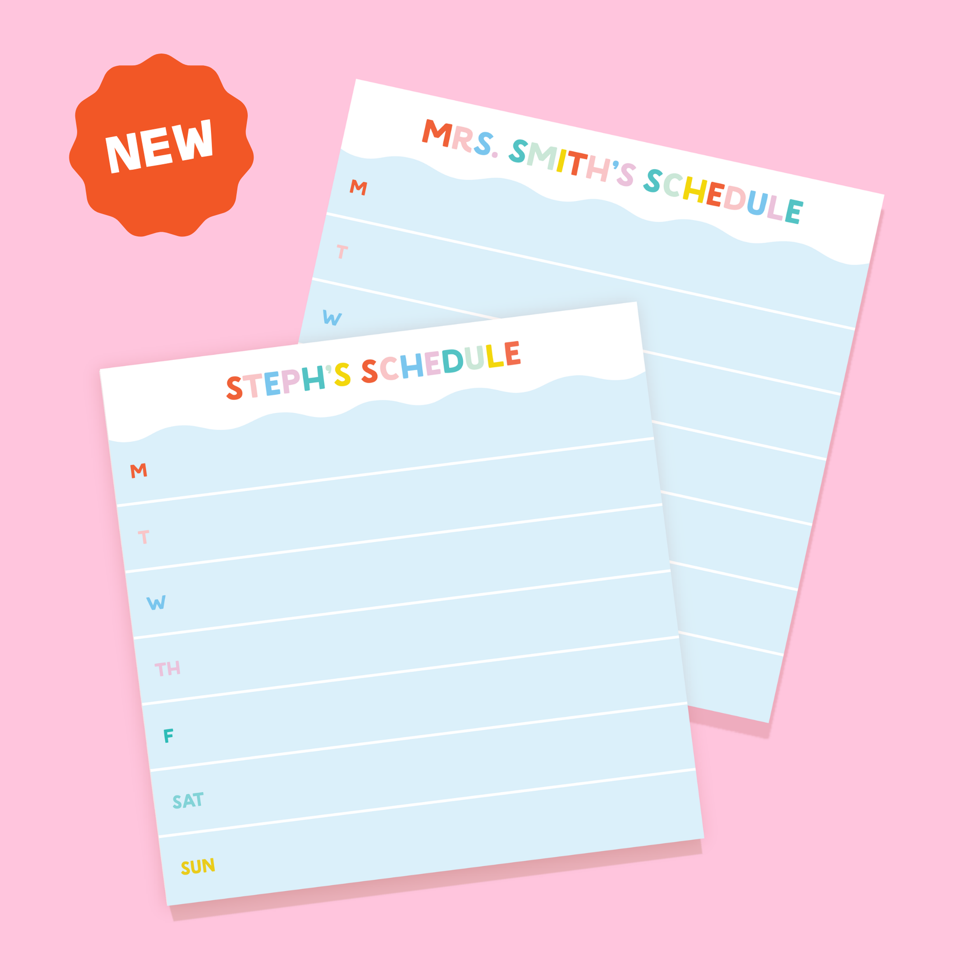 Wavy Weekly Personalized Task Pad