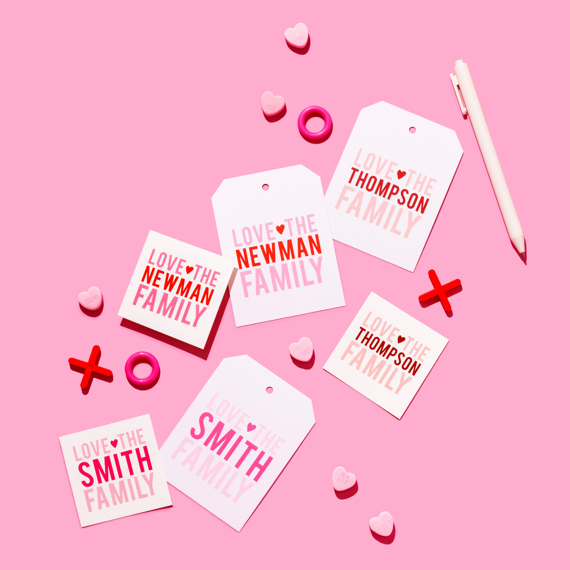 Valentine's Family Heart Personalized Gift Tag or Sticker
