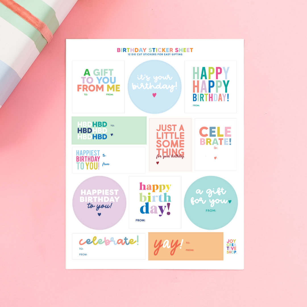 Assorted Birthday Sticker Sheets