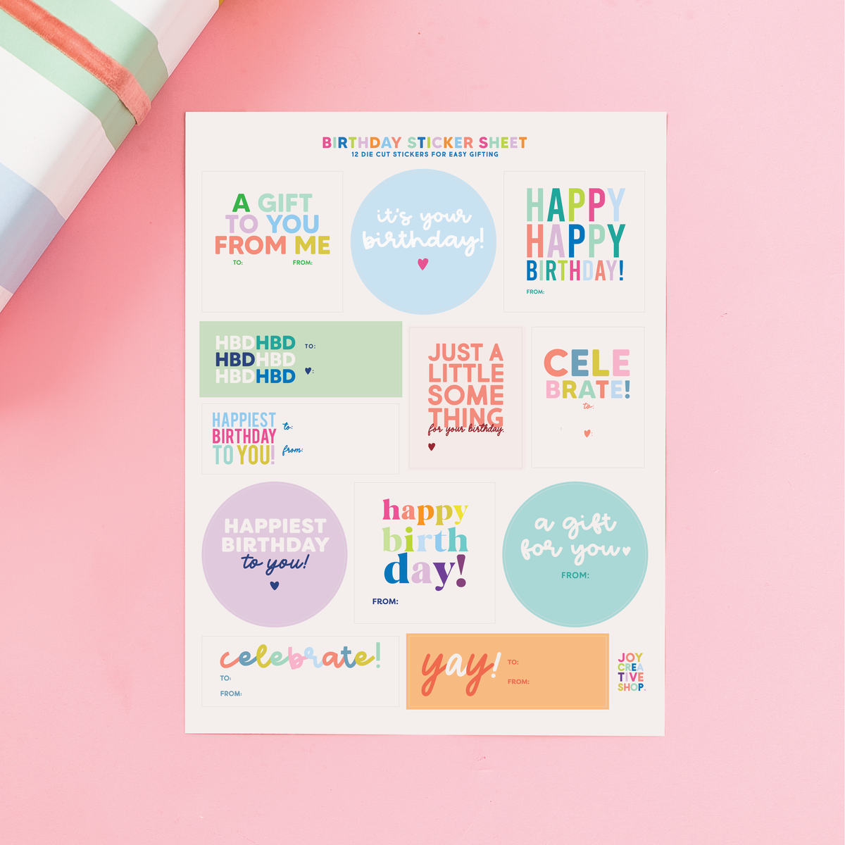 Assorted Birthday Sticker Sheets