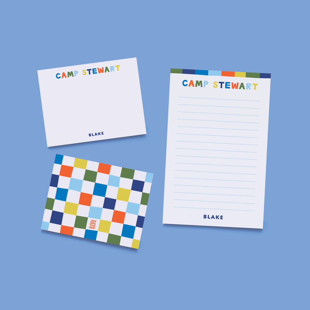 Camp Vibes Personalized Notecard and Notepad Bundle
