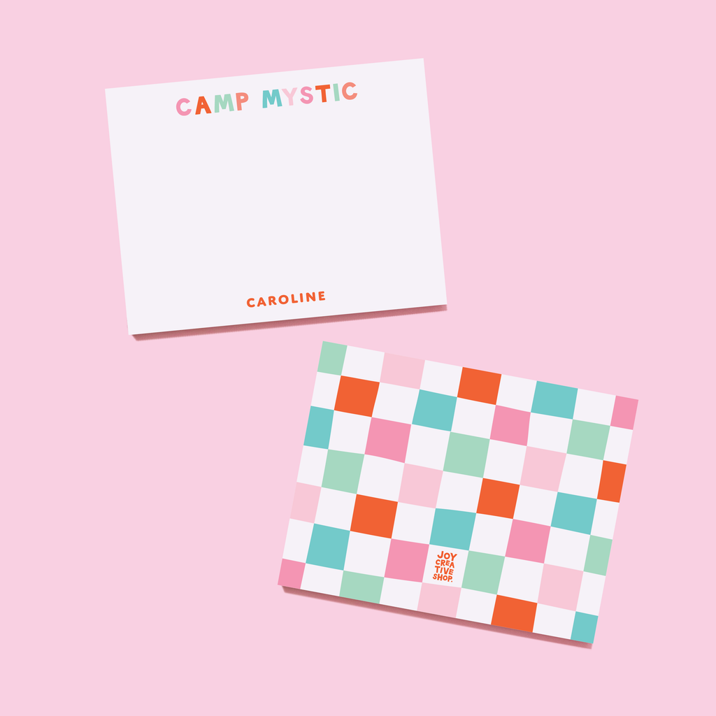 Camp Vibes Personalized Notecard and Notepad Bundle
