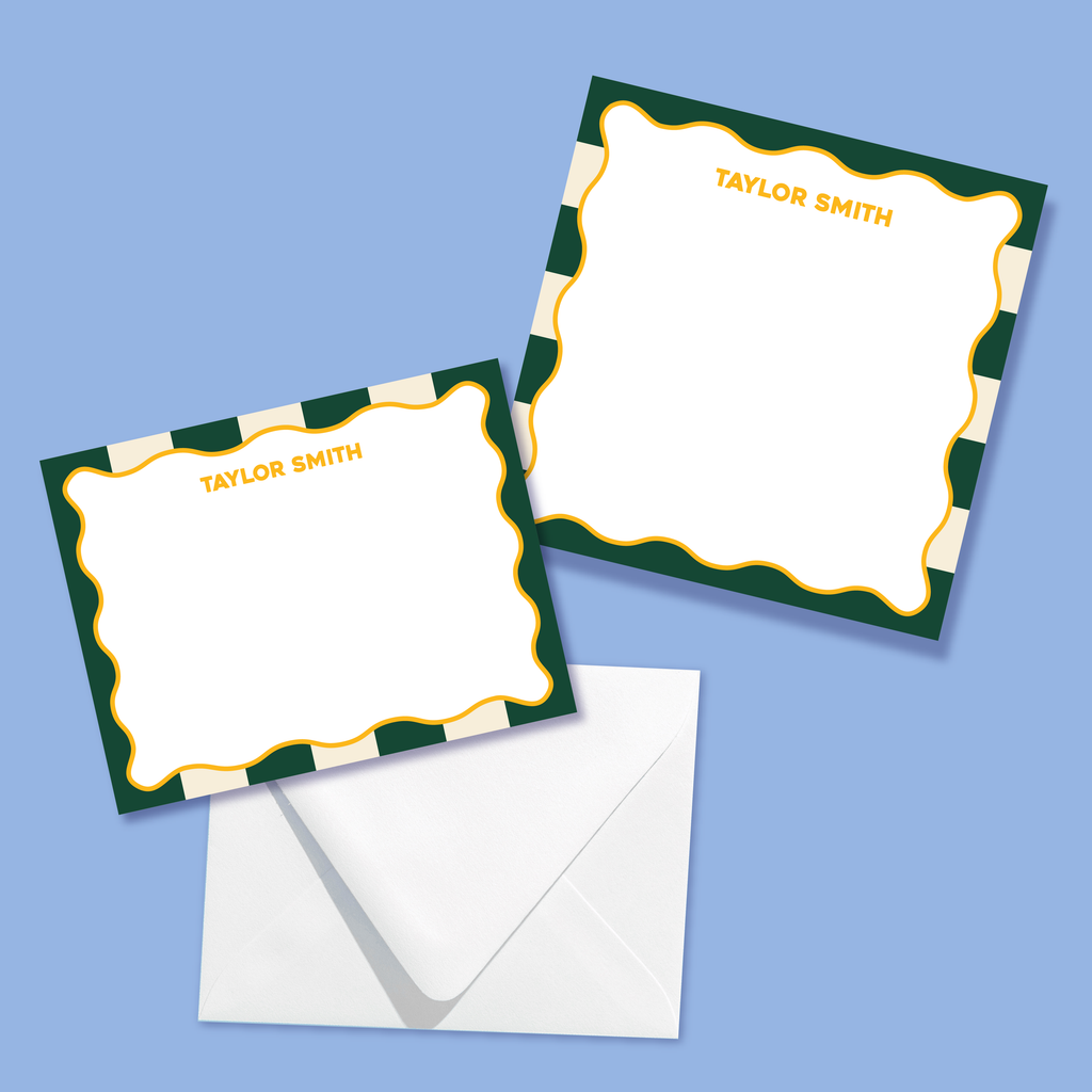 Collegiate Wavy Cabana Stripe Gift Stationery